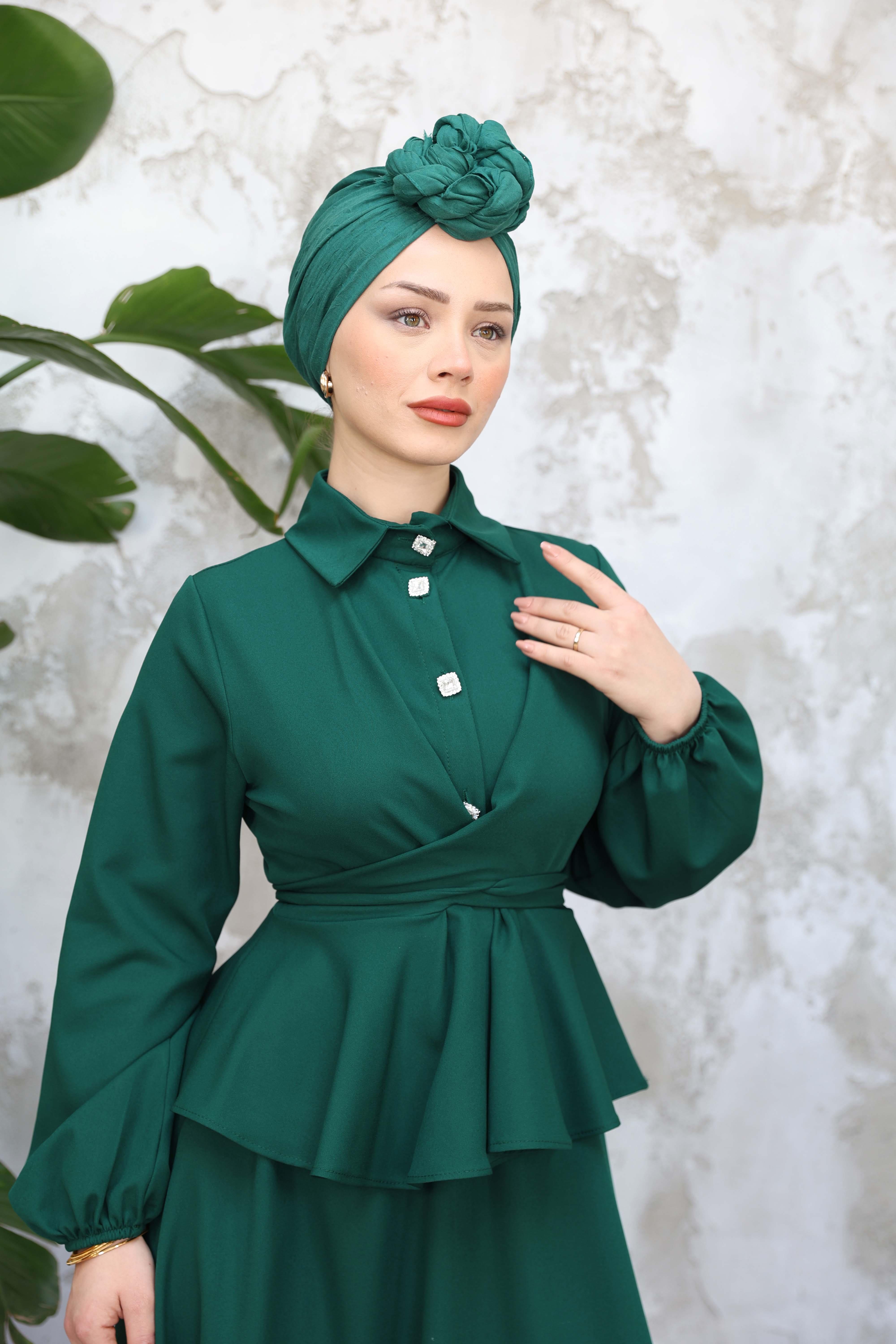 Kardelen Etekli Takım - Zümrüt Yeşil - Resim 2