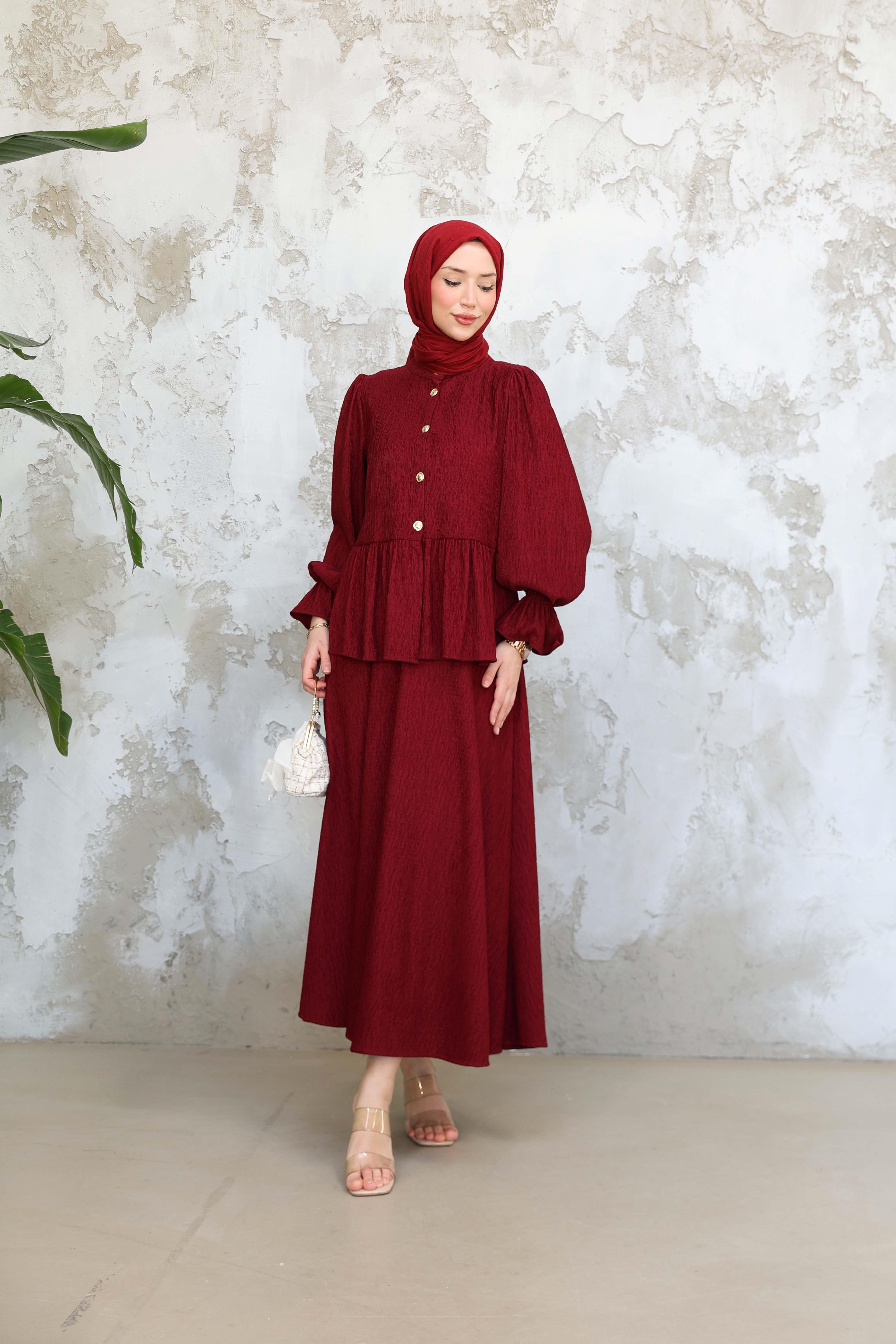 HK Etekli Takım - Bordo - Resim 3