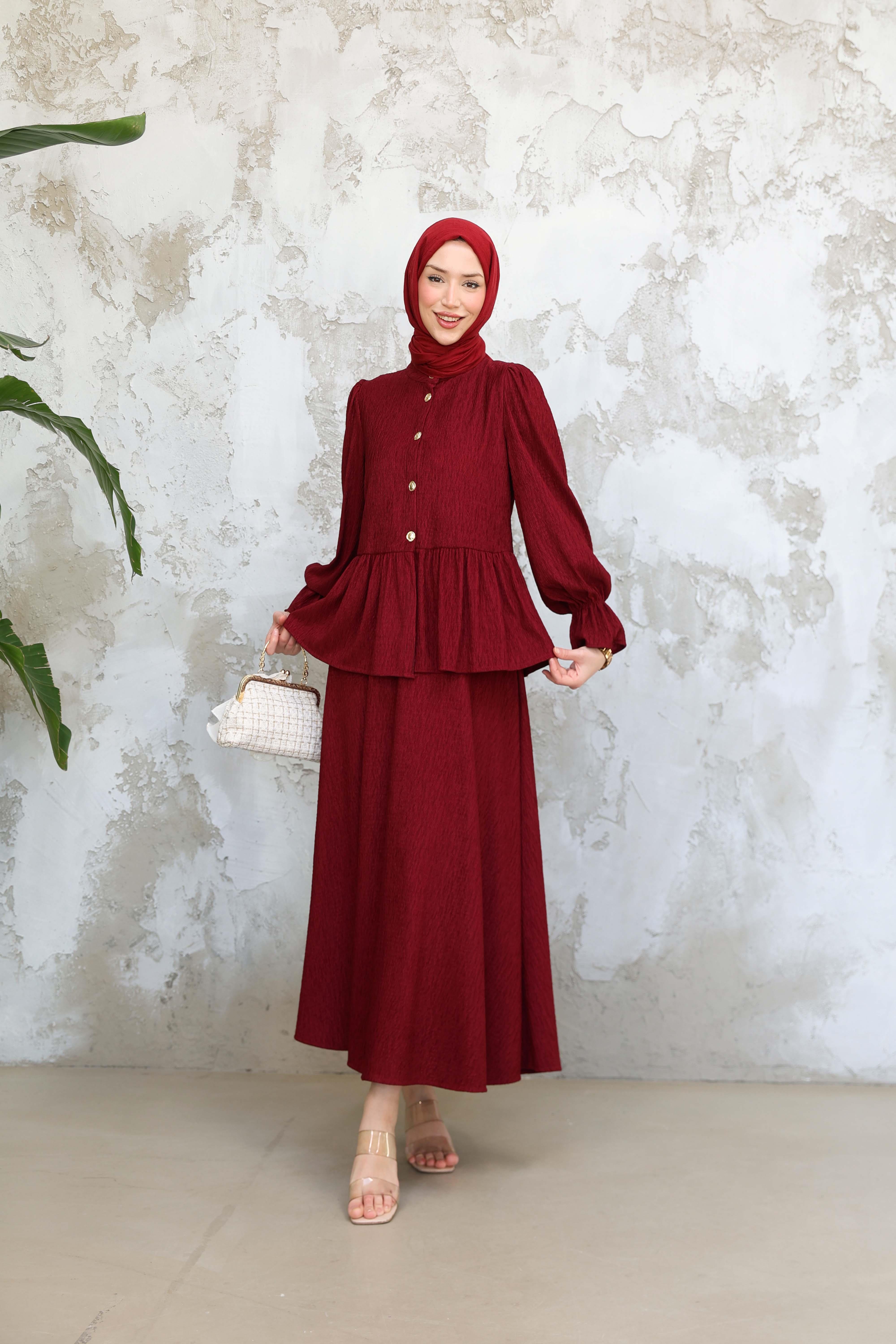 HK Etekli Takım - Bordo - Resim 4