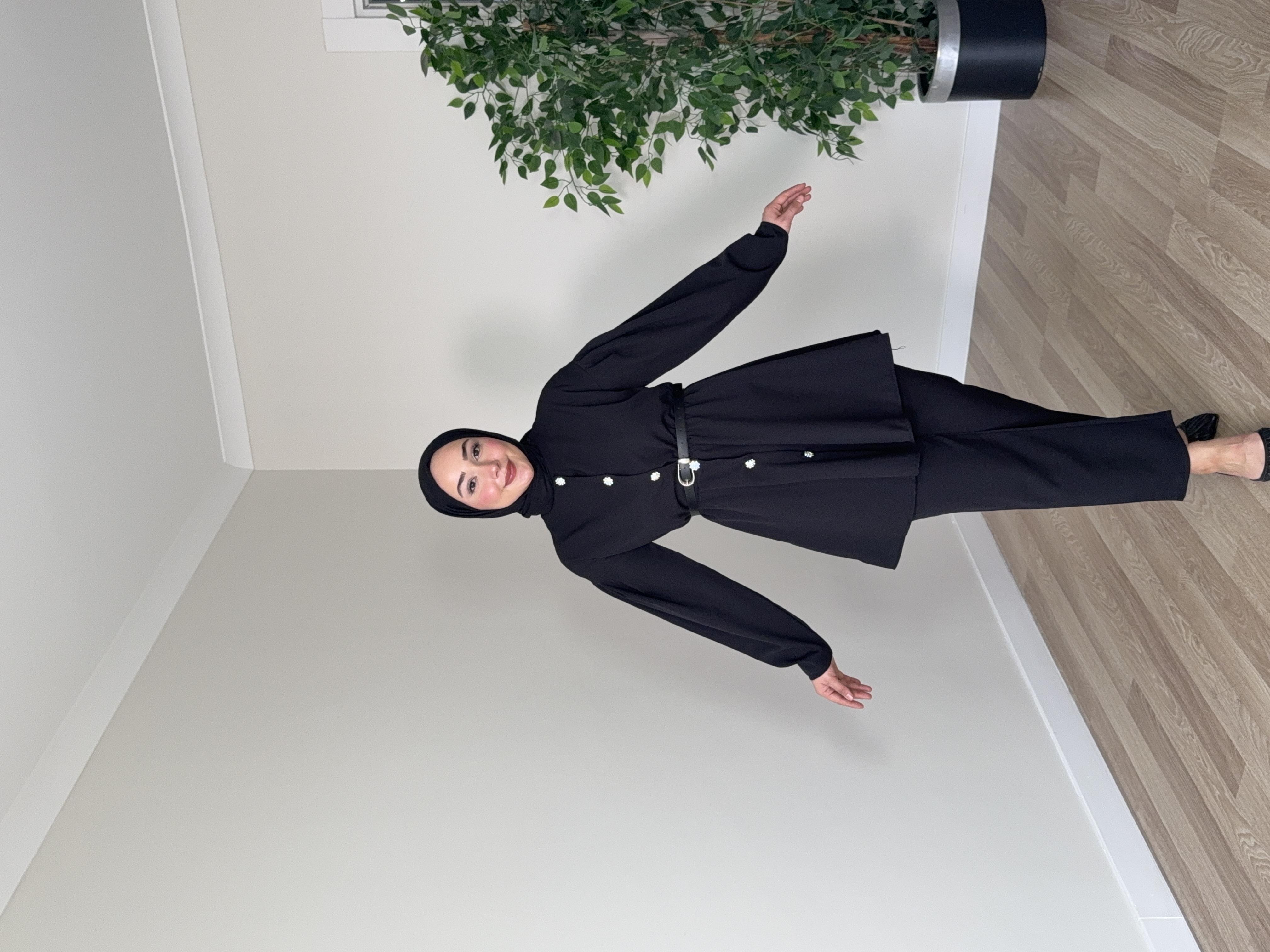 Selinay Pantolon Takım - Siyah - Resim 2