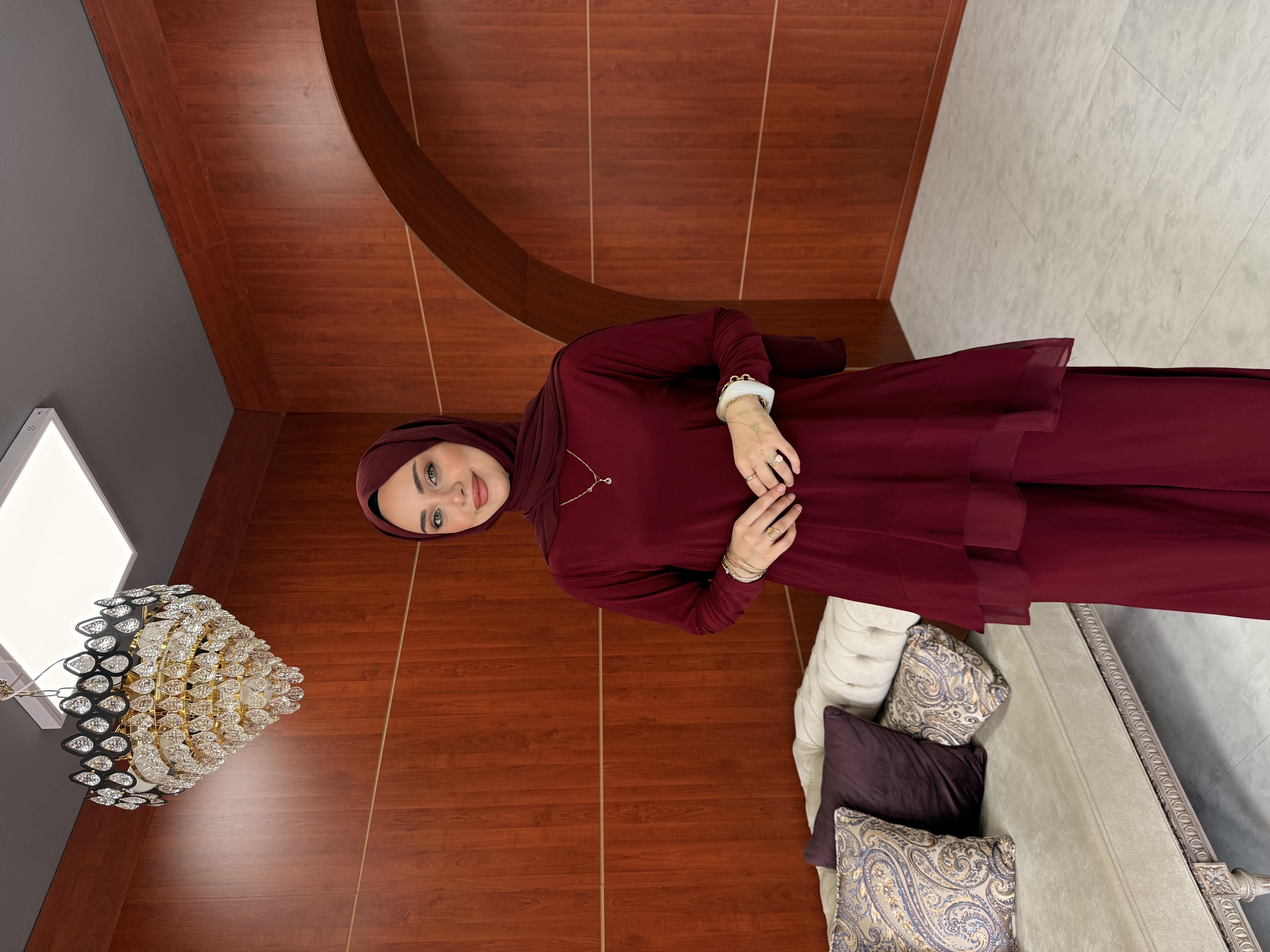 Defne Pantolonlu Takım - Bordo - Resim 4