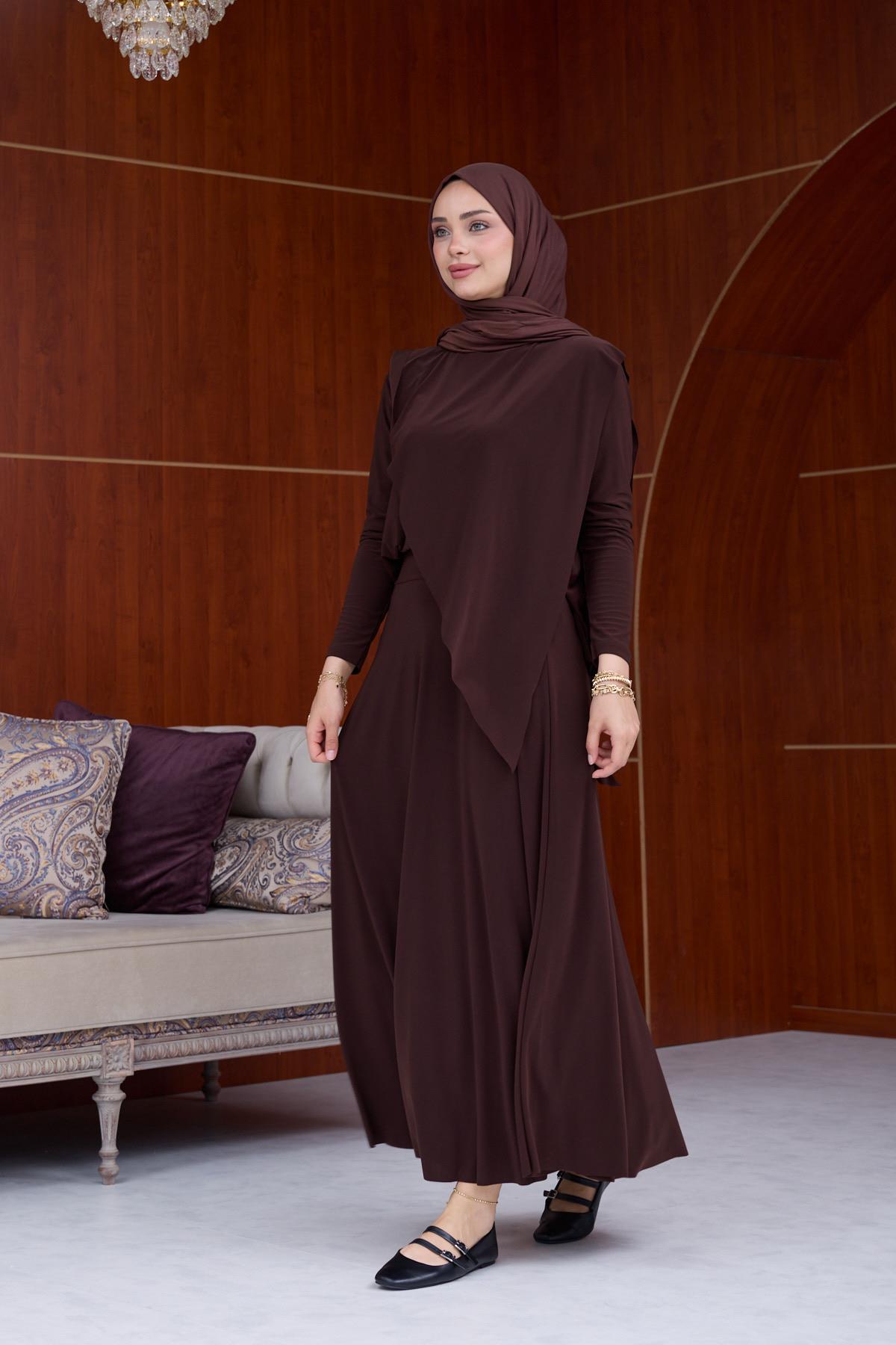 Seher Sandy Etekli Takım - Kahverengi - Resim 3
