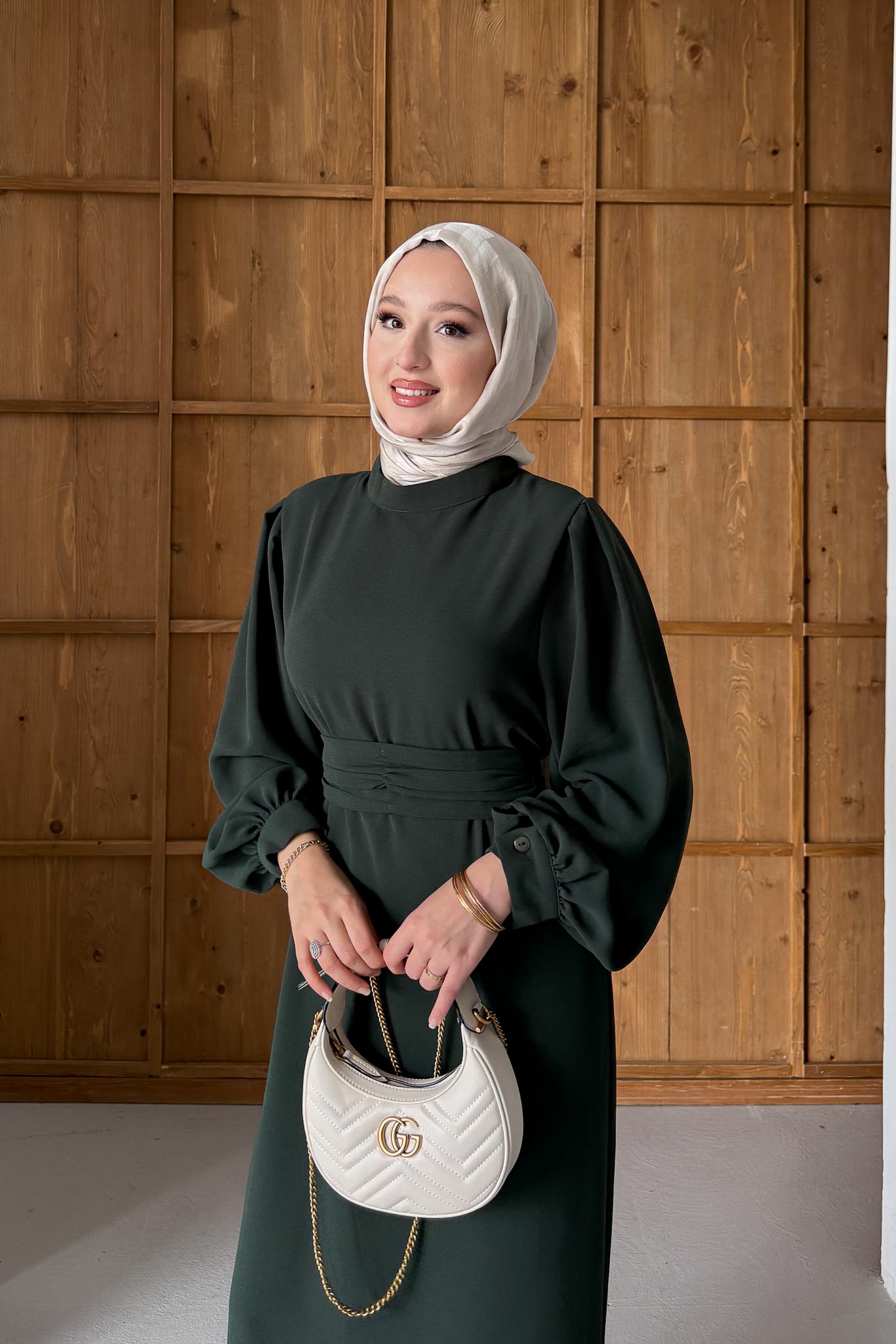 Yeni Hürrem Abiye Elbise Zümrüt - Resim 3