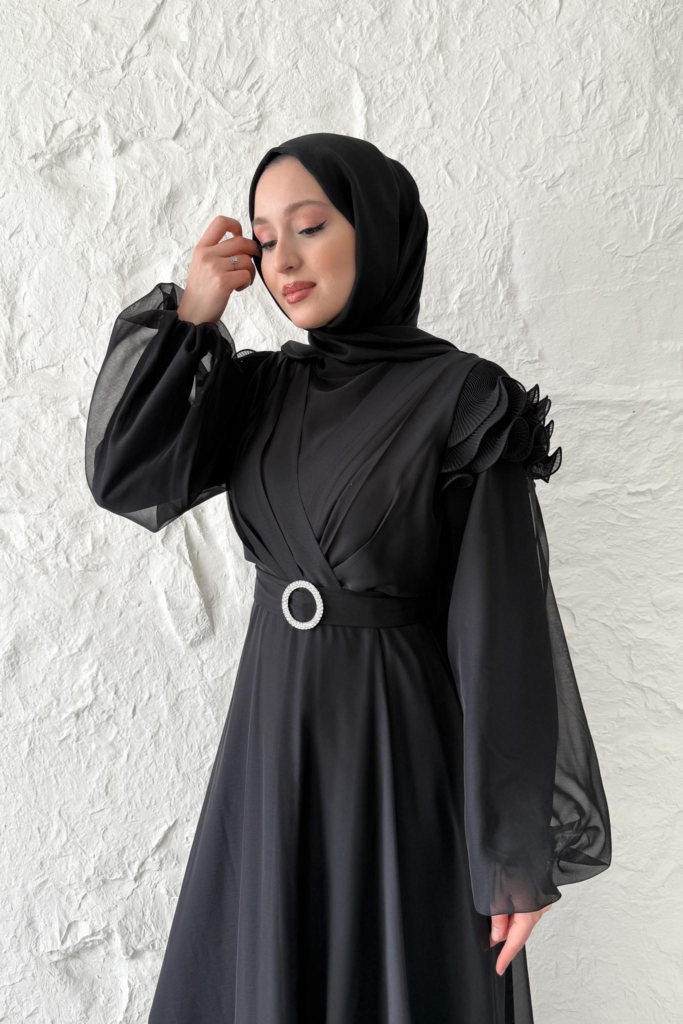 Suzana Abiye Elbise Siyah - Resim 2