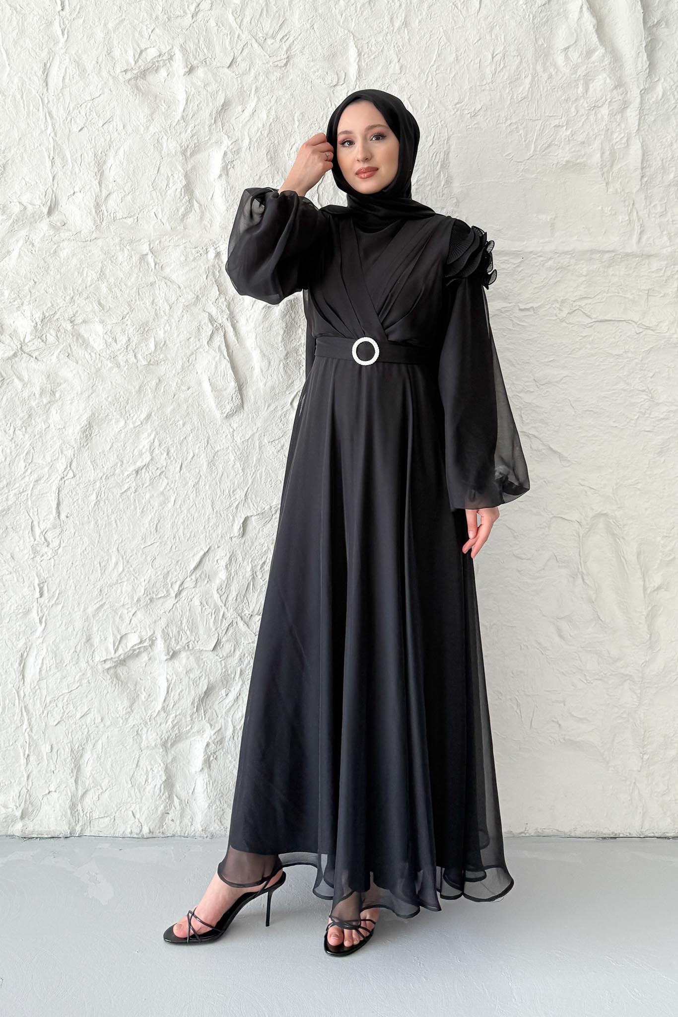 Suzana Abiye Elbise Siyah - Resim 3