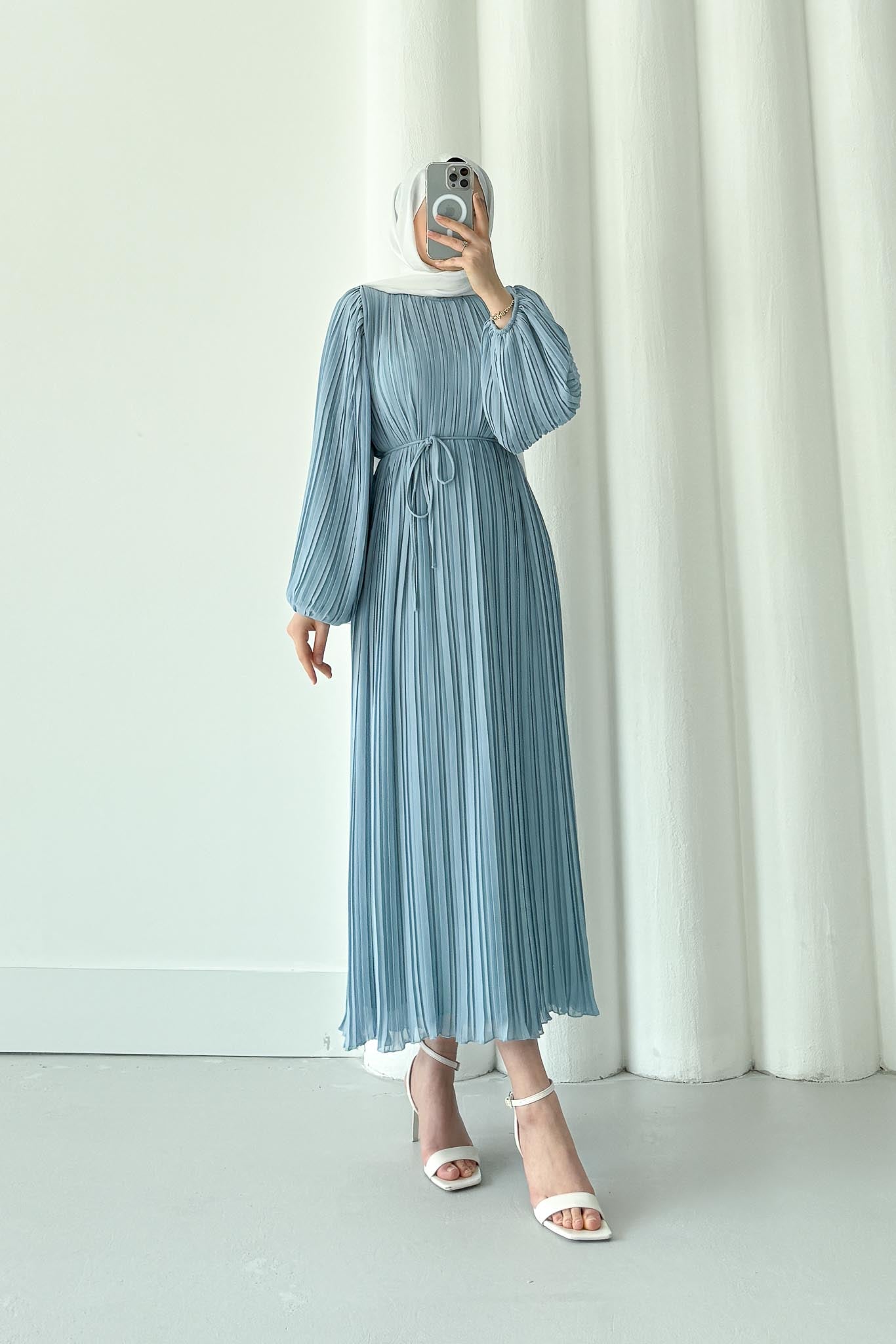 Seyran Piliseli Elbise Mint - Resim 3