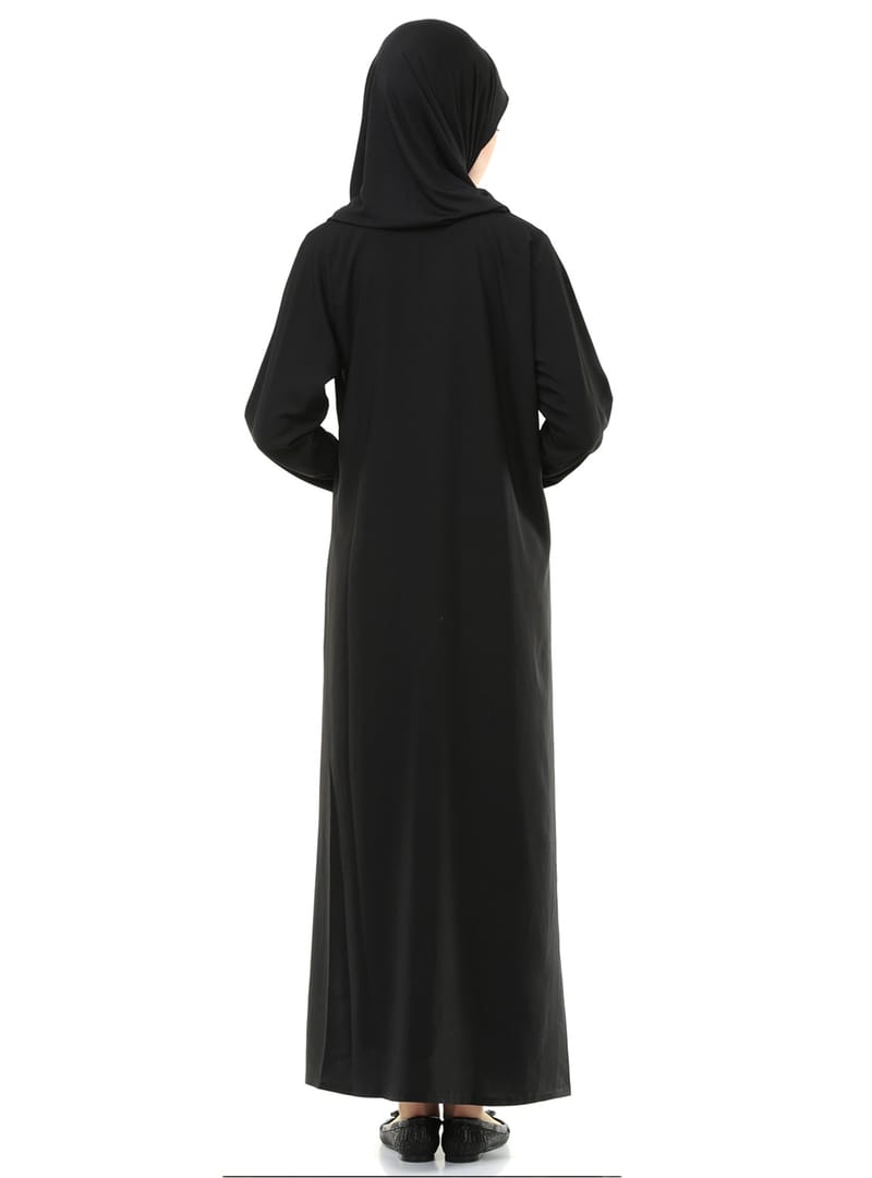 İhvan 5008-1 Siyah Pratik Kendinden Örtülü Namaz Elbisesi Siyah - Resim 2
