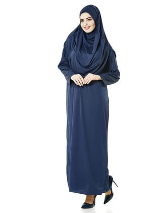 Tek Parça Namaz Elbisesi - Lacivert - 5015 Lacivert