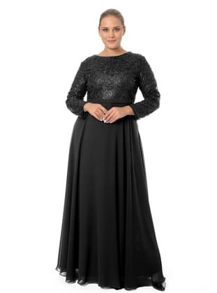 Büyük Beden 3416 D01 Uzun Abiye Elbise DESEN 01