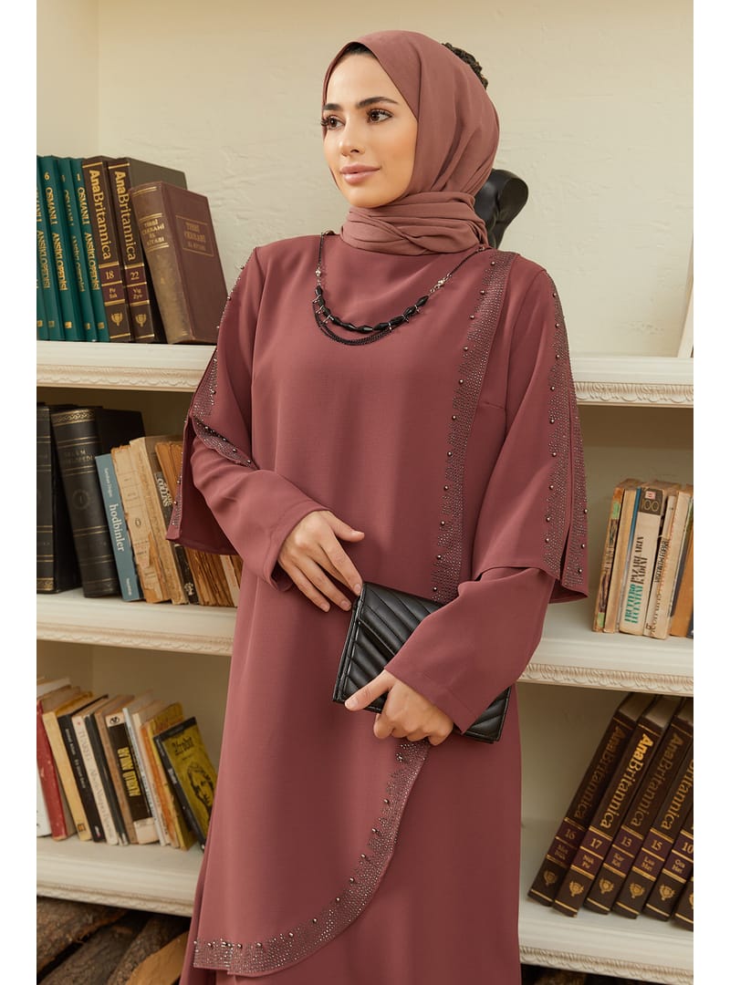 Hürrem Büyük Beden Abiye - Gül Kurusu - Resim 3