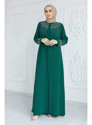 Lina Büyük Beden Abiye - Zümrüt