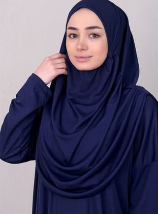 CANTALI TEK PARCA NAMAZ ELBISESI  LACIVERT