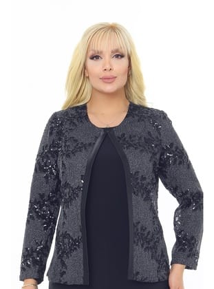 Büyük Beden 3723 Lacivert Ceket+Bluz Takım LACİVERT