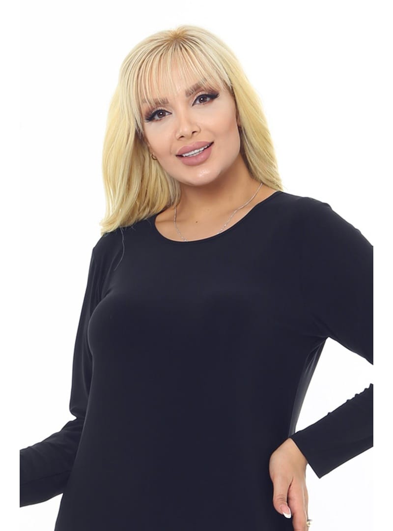 Büyük Beden 3723 Lacivert Ceket+Bluz Takım LACİVERT - Resim 4