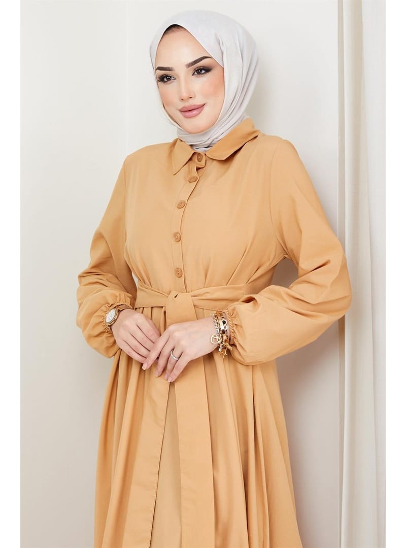 Kuşaklı Mevlana Elbise Camel - Resim 3