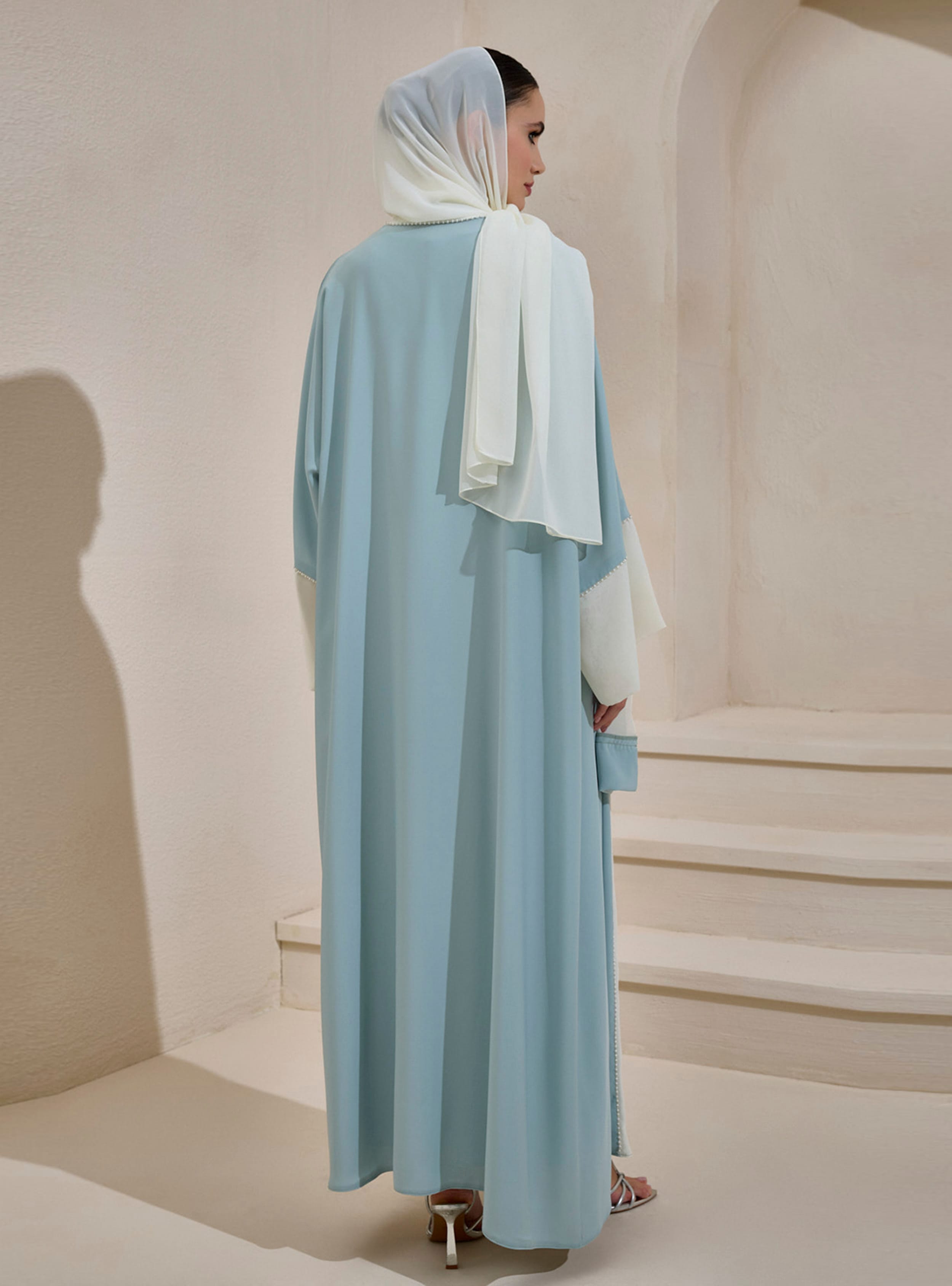 PEARL SAHRA ABAYA SET - Mint Yeşili - AL SHEIKHA - Resim 4