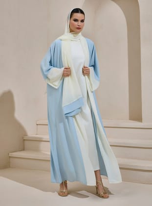 PEARL SAHRA ABAYA SET - Açık Mavi - AL SHEIKHA