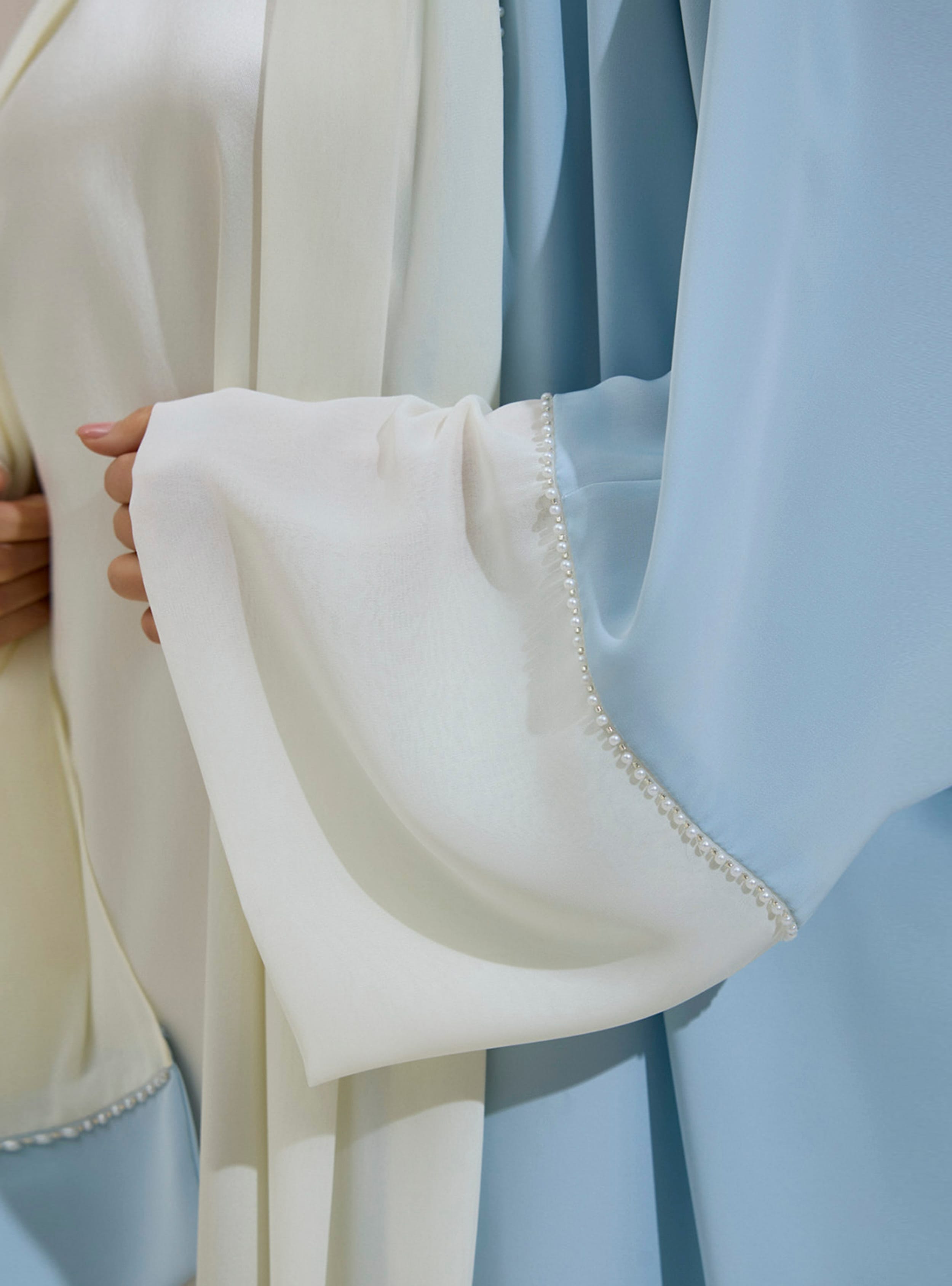 PEARL SAHRA ABAYA SET - Açık Mavi - AL SHEIKHA - Resim 4