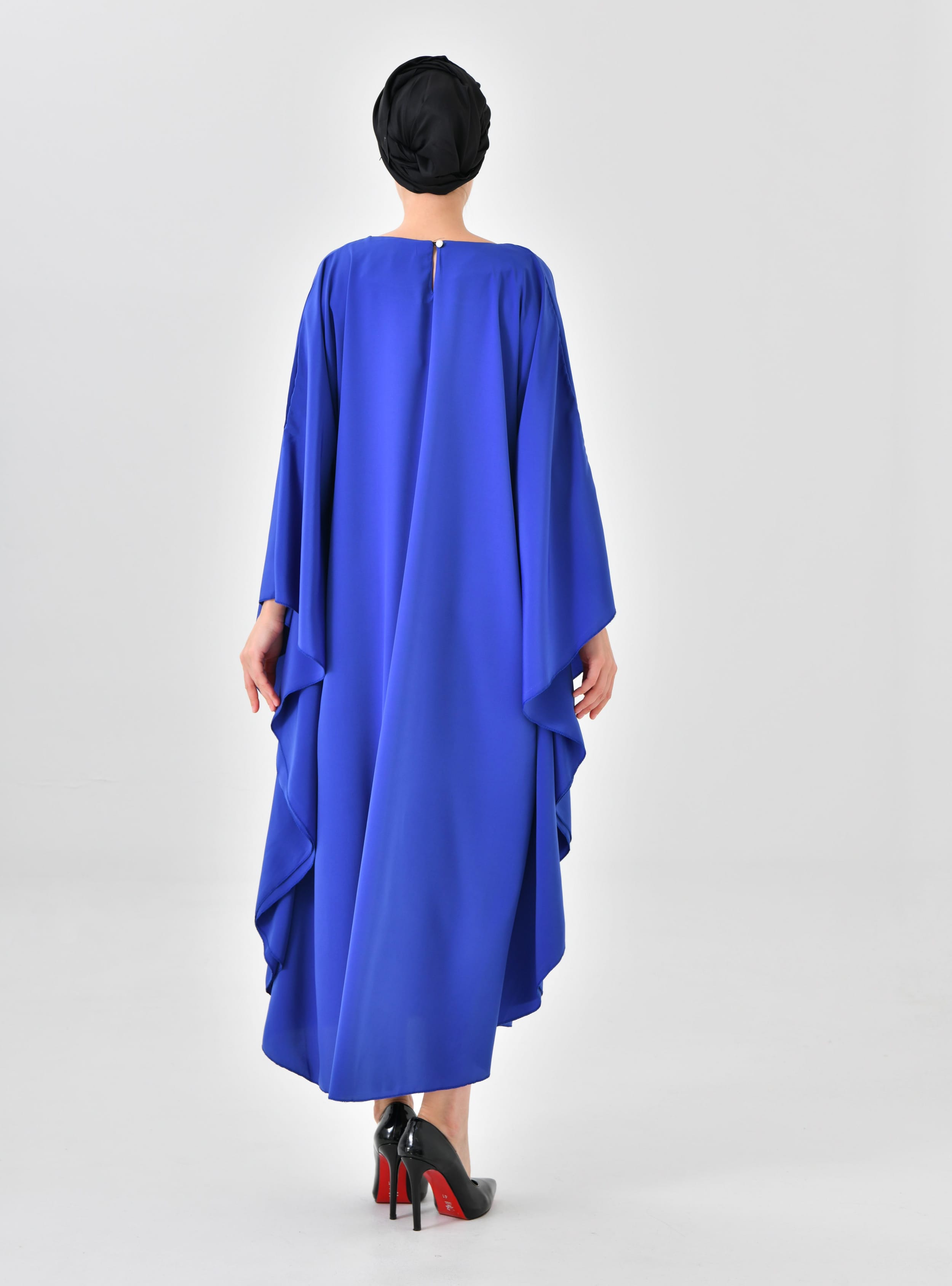 Garnili Kuşaklı Ferace - Gece Mavisi - Filizzade - Resim 4