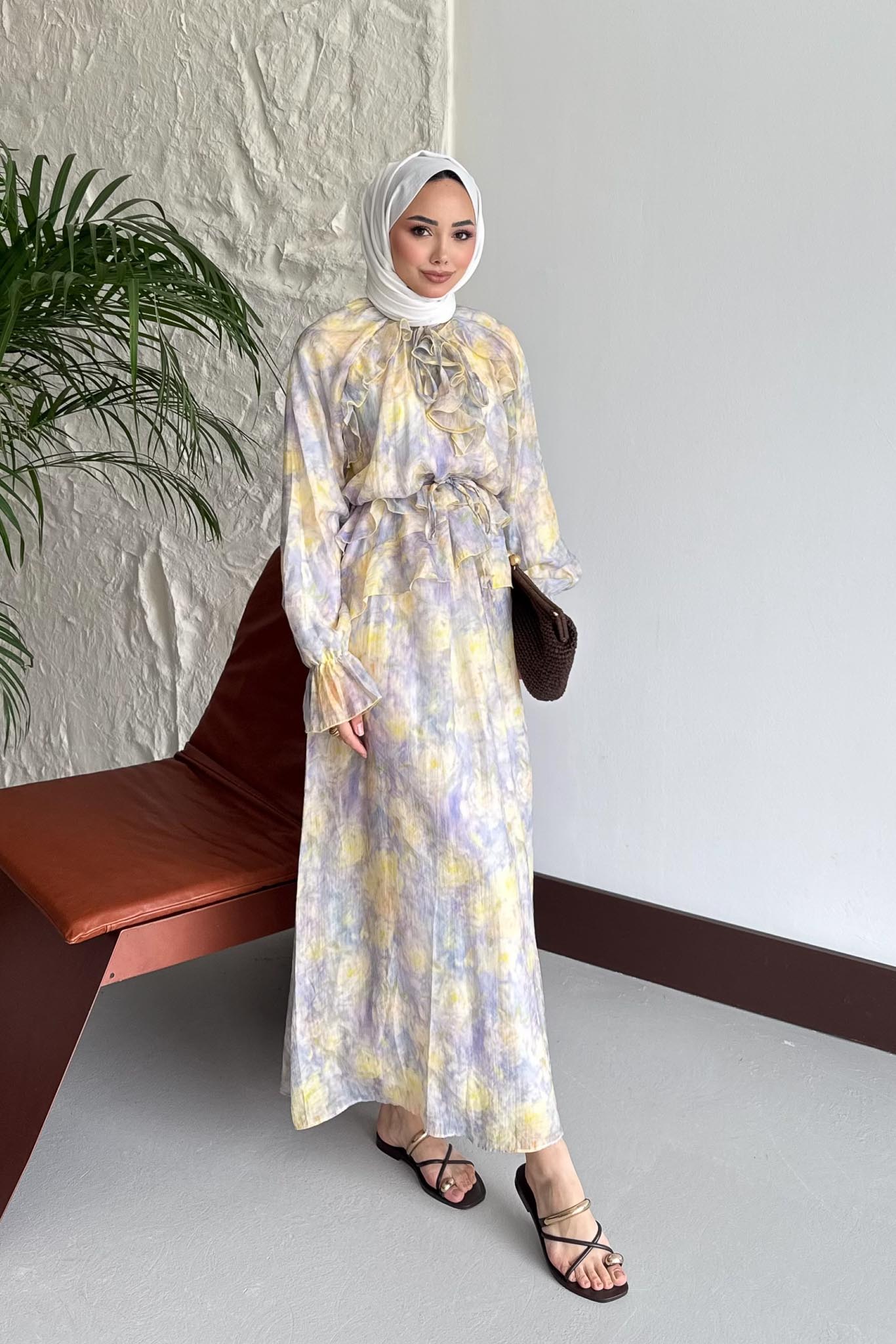 Maxi Elbise Lila - Resim 3