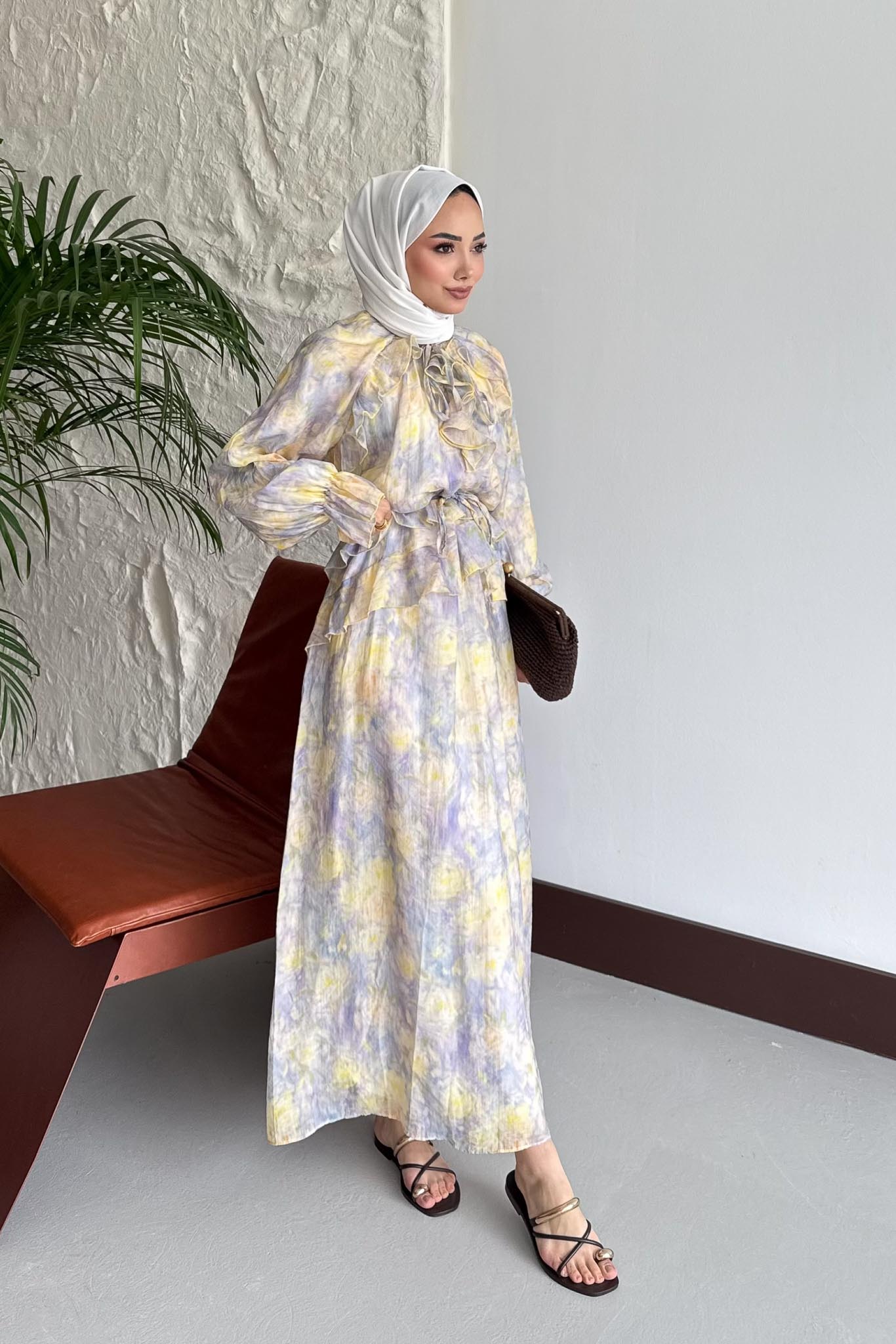 Maxi Elbise Lila - Resim 4
