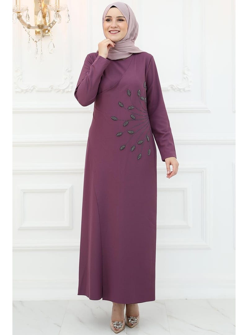 Amine Hüma Mislina Abiye Violet - Resim 2