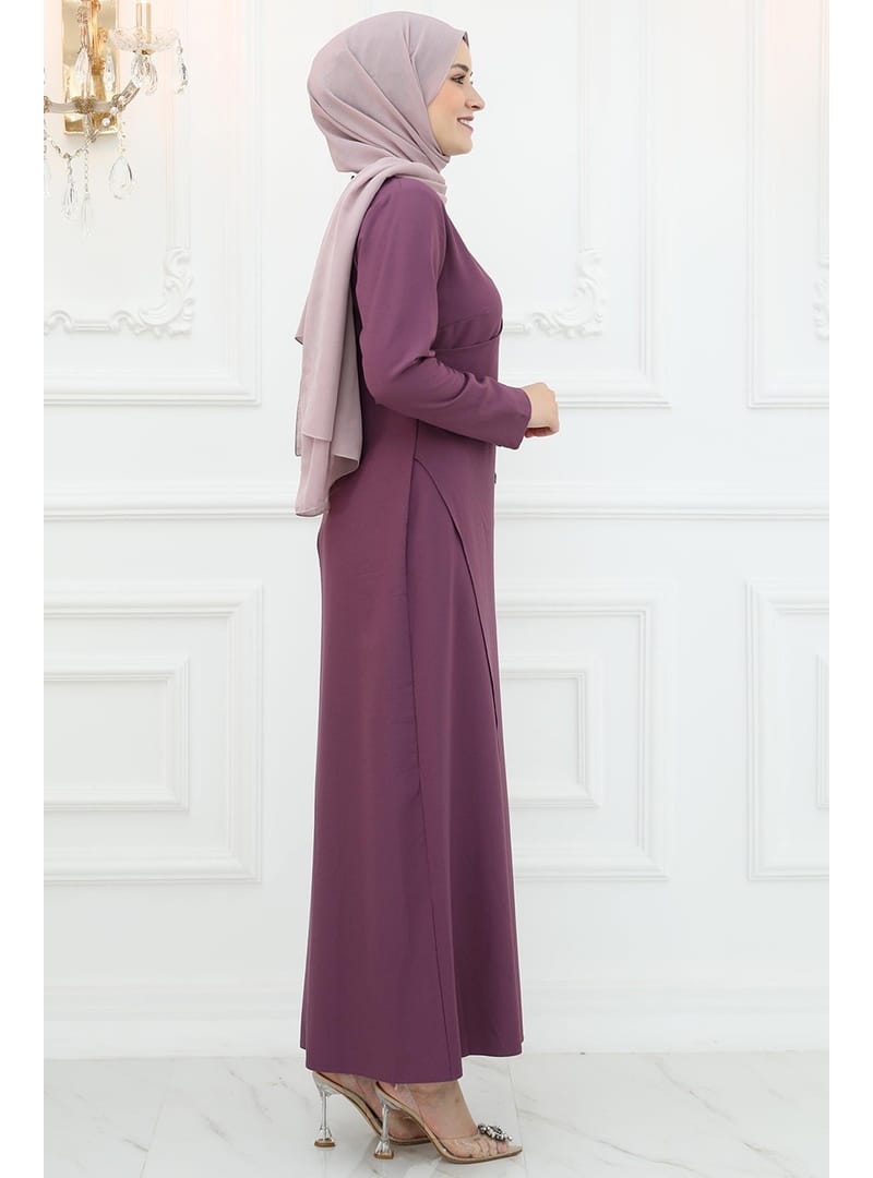 Amine Hüma Mislina Abiye Violet - Resim 3