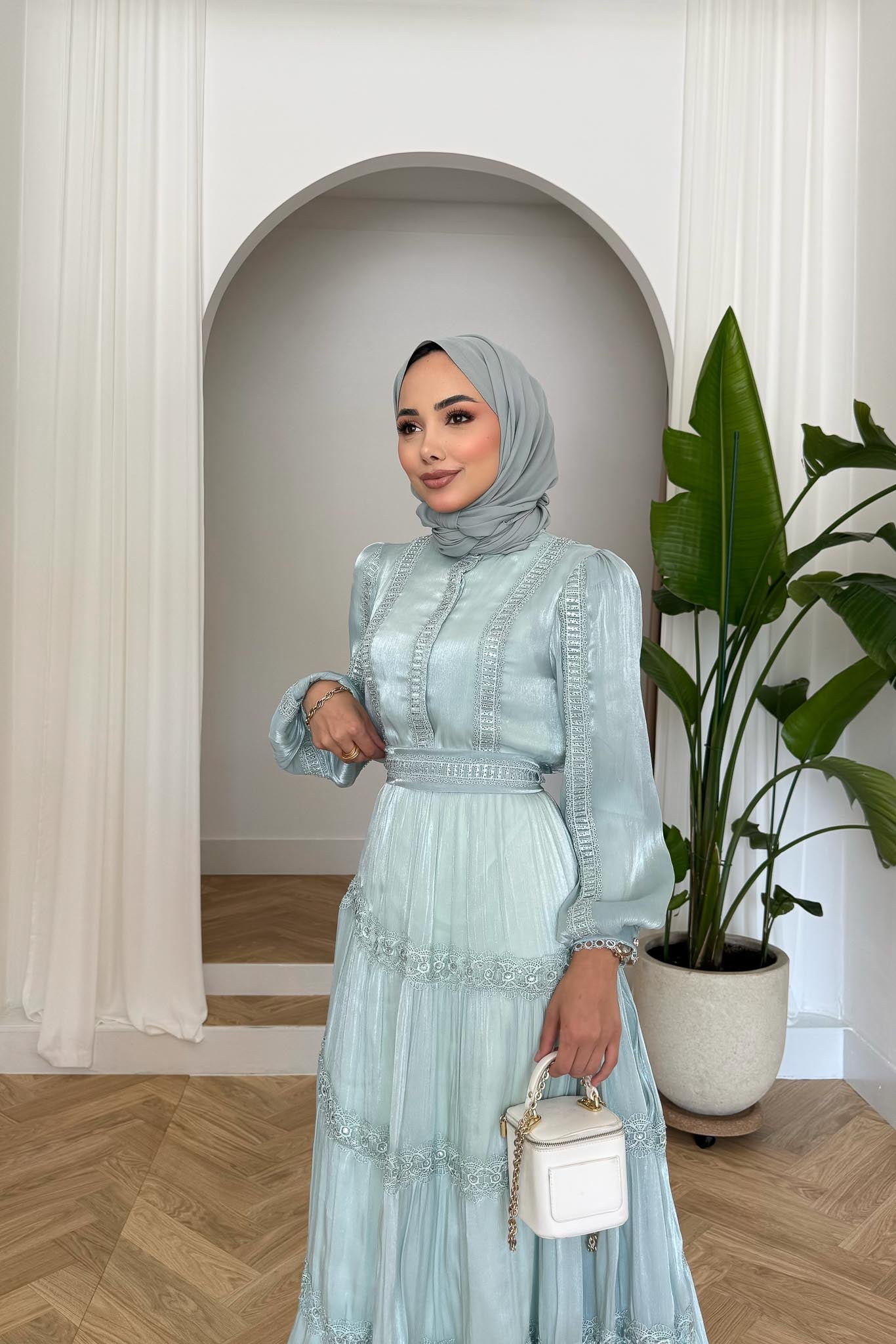 İnci Detaylı Elbise Mint - Resim 3