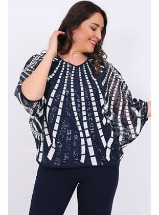 Büyük Beden 2779 Lacivert Bluz+Bady İkili Takım LACİVERT