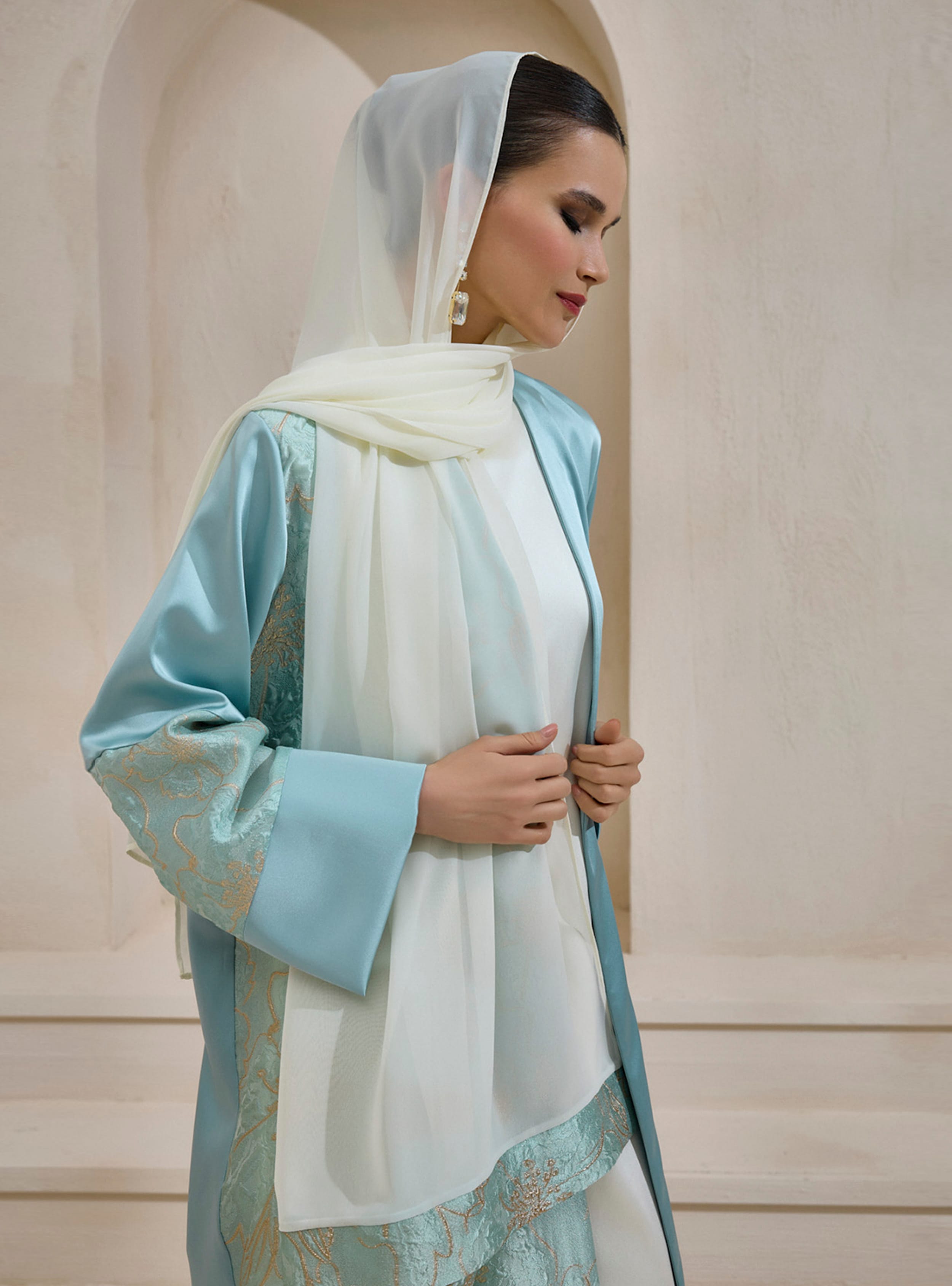 VERA ABAYA SET - Mint Yeşili - AL SHEIKHA - Resim 3