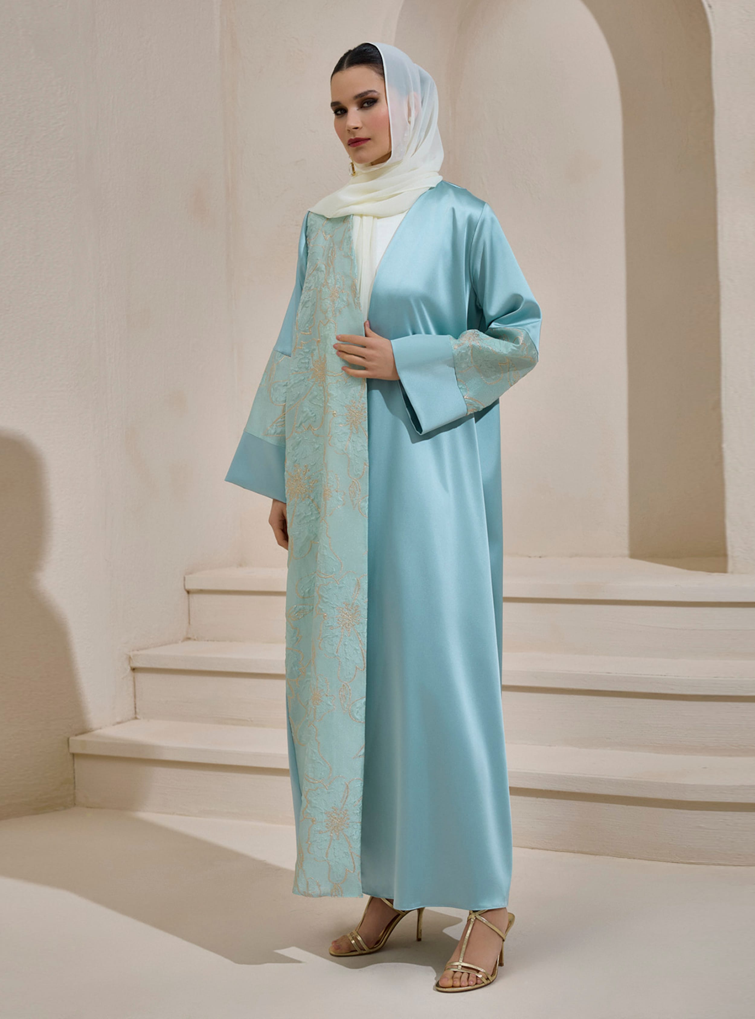 VERA ABAYA SET - Mint Yeşili - AL SHEIKHA - Resim 4