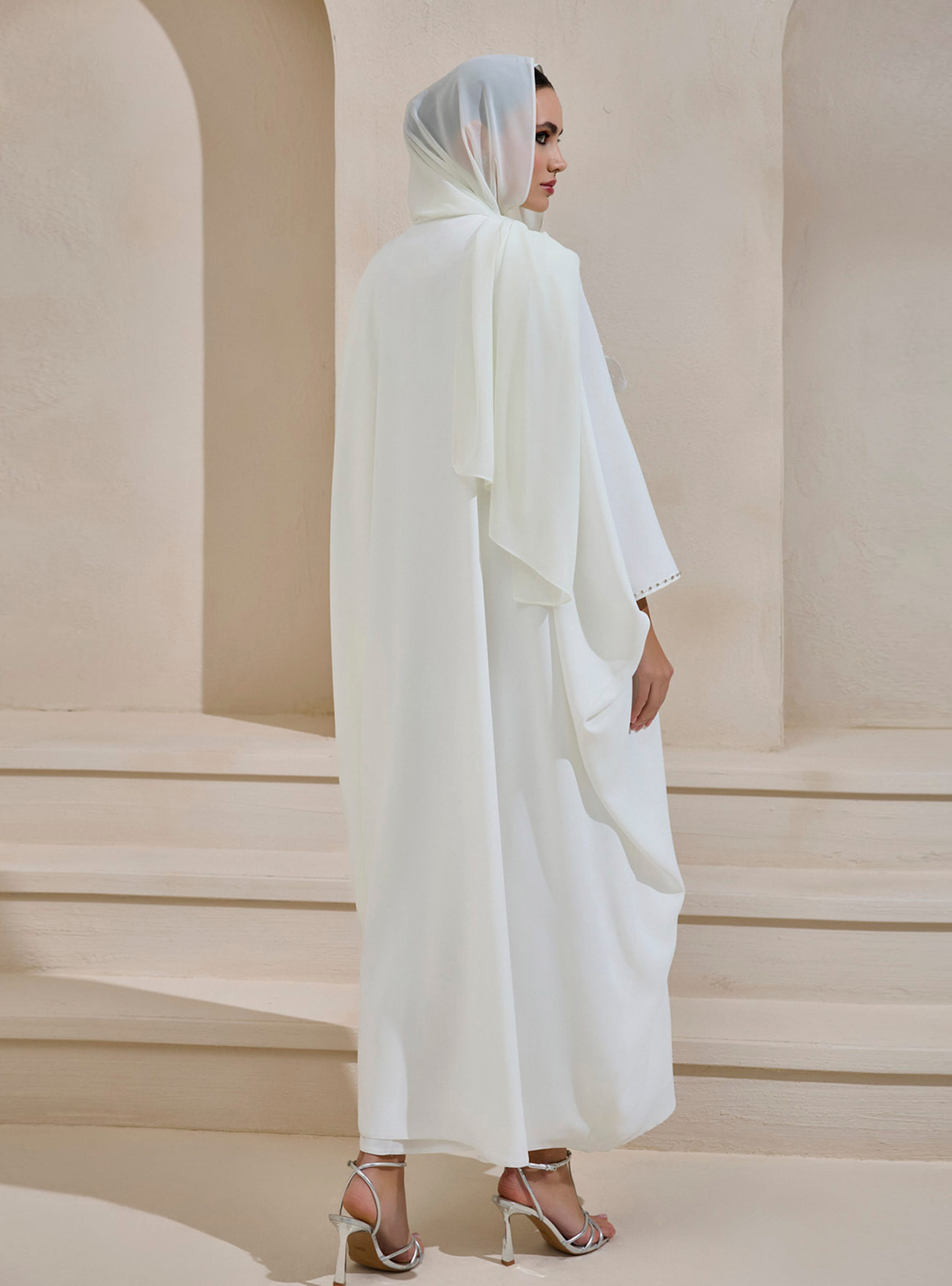 ELANA ABAYA - Beyaz - AL SHEIKHA - Resim 4