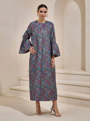 BROCADE MAXI DRESS - Pembe - AL SHEIKHA