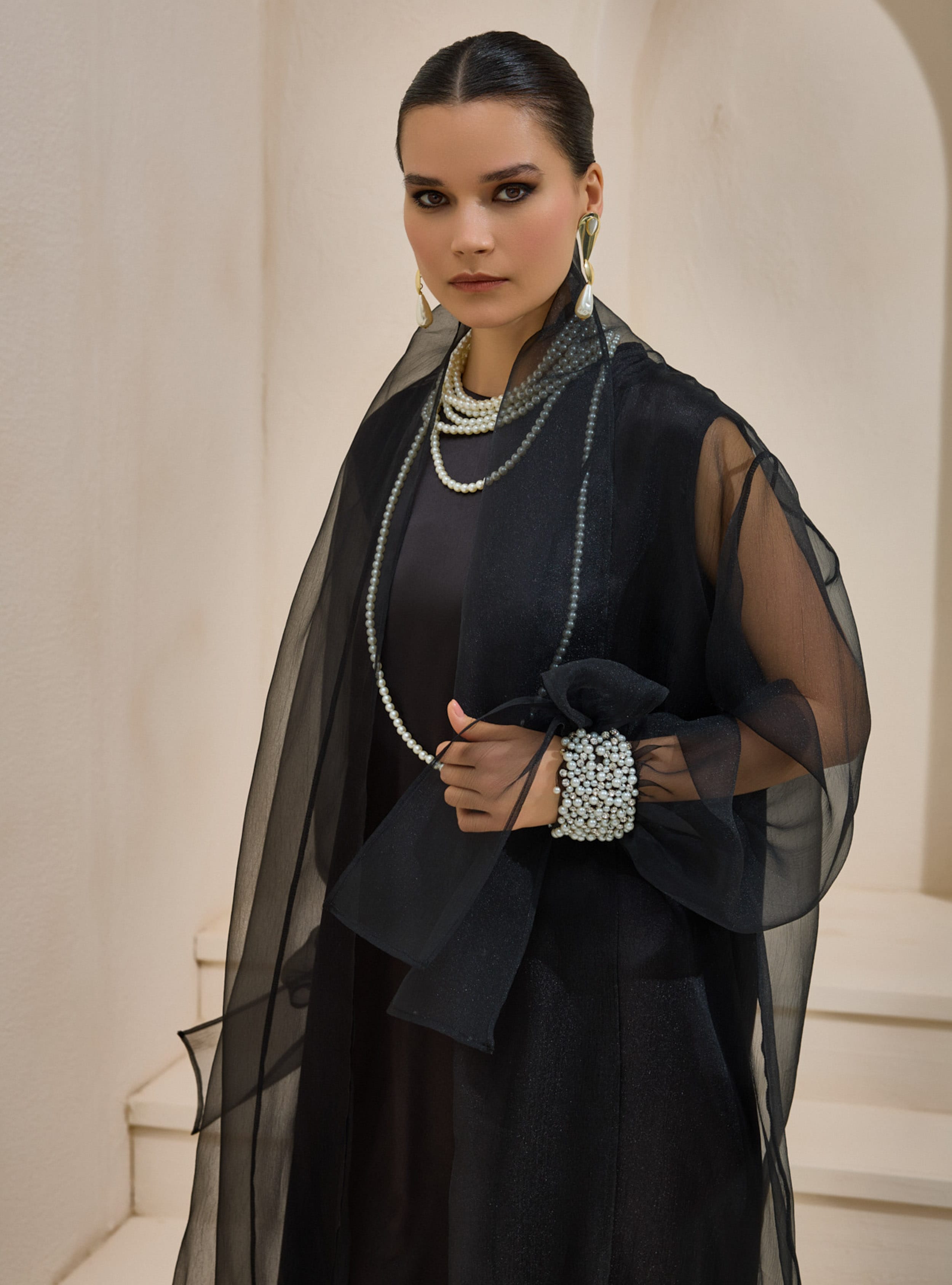 VALERIA ORGANZA ABAYA - Siyah - AL SHEIKHA - Resim 2