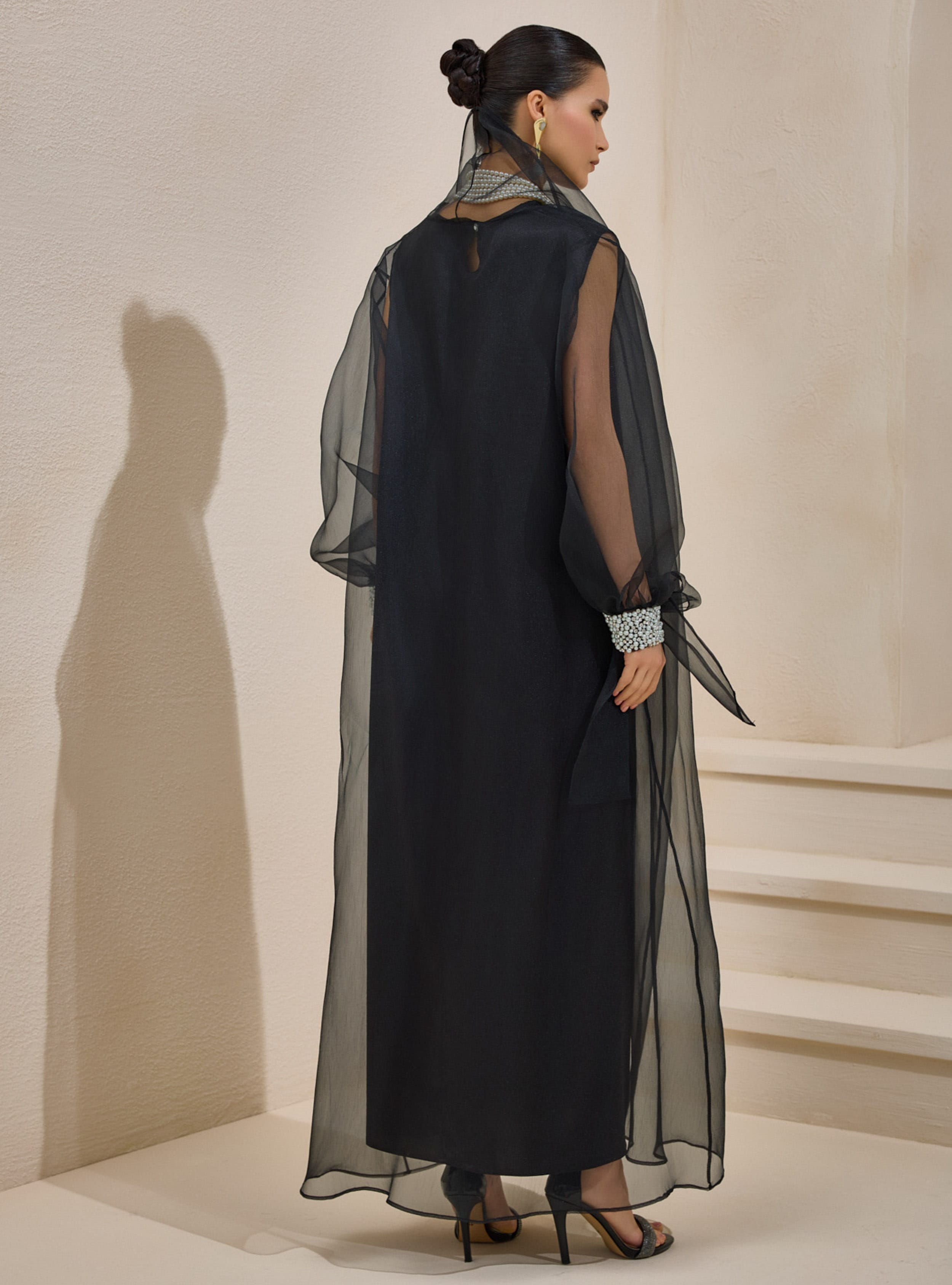 VALERIA ORGANZA ABAYA - Siyah - AL SHEIKHA - Resim 4