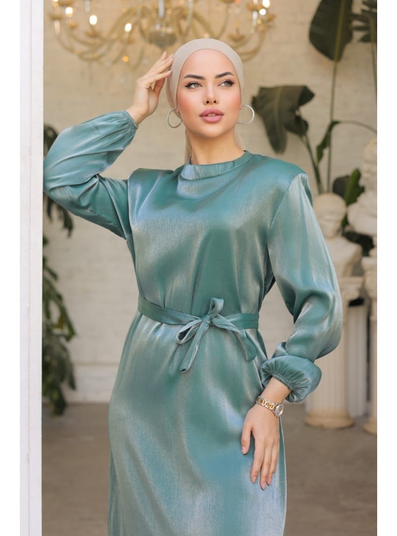 Mirza Kemerli Elbise 810 - Mint - Resim 2