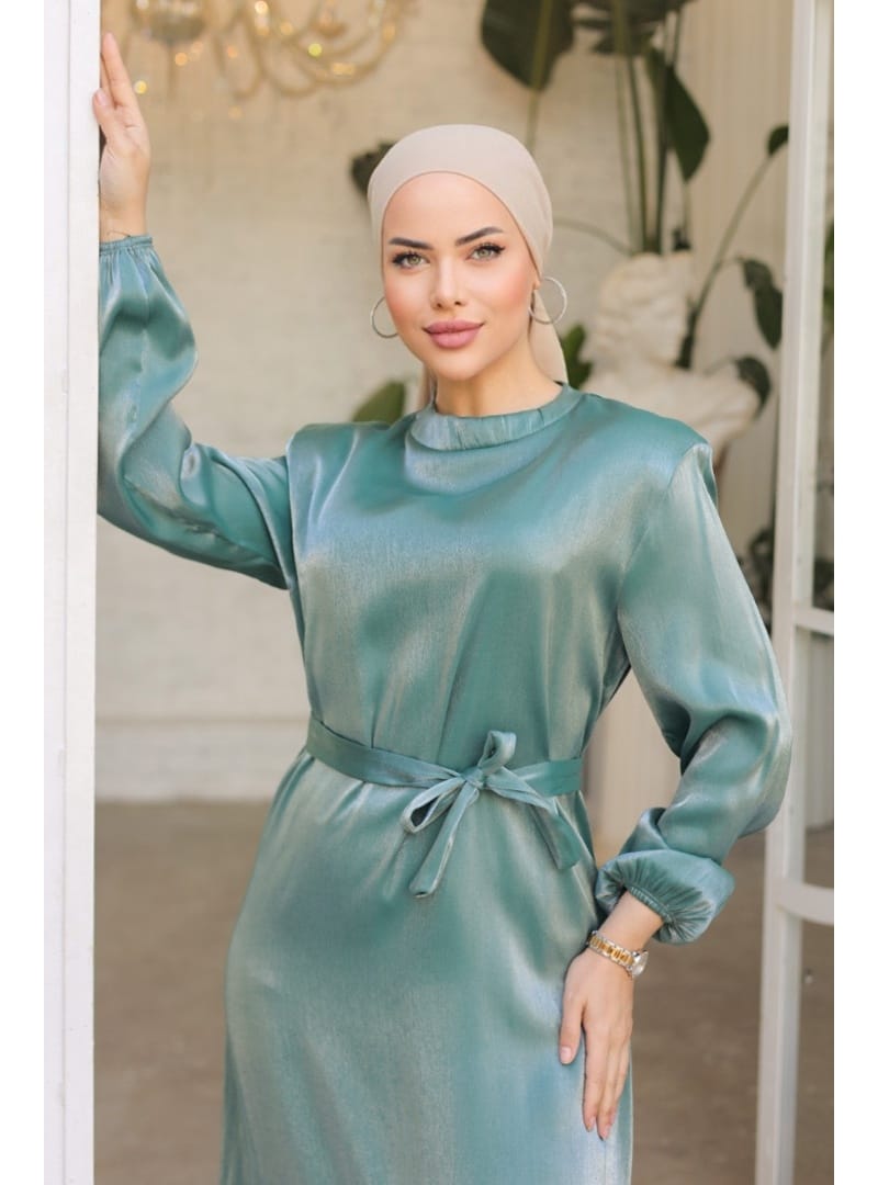 Mirza Kemerli Elbise 810 - Mint - Resim 4