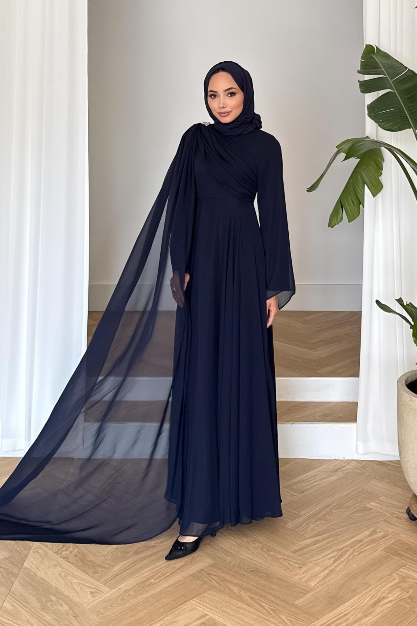 Diva Abiye Elbise Lacivert - Resim 3