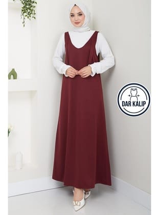 Nehir Örme Jile Elbise Bordo HM2389