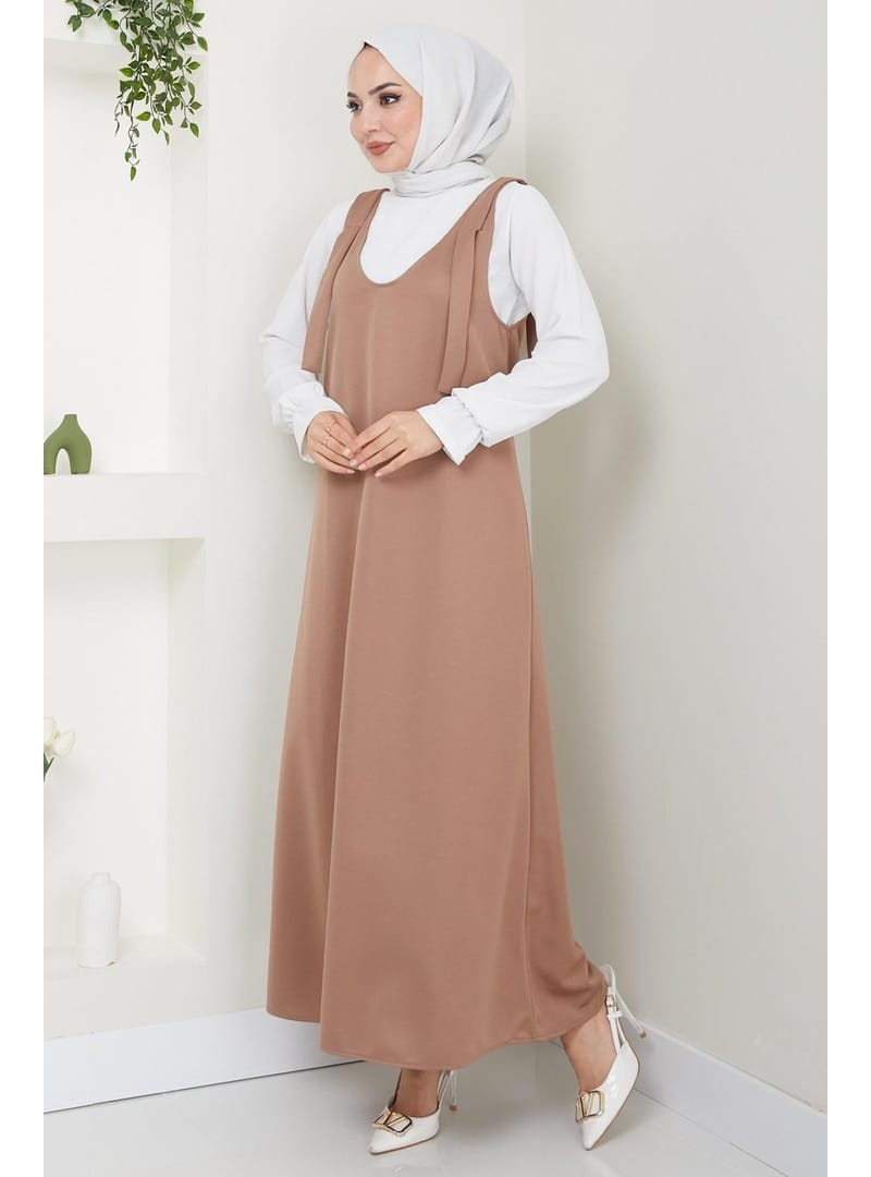 Nehir Örme Jile Elbise Vizon HM2389 - Resim 3