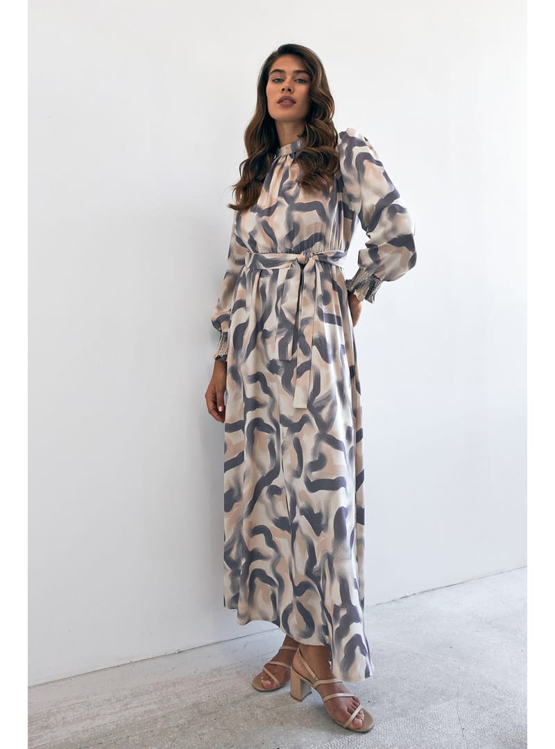 Soft Desenli Elbise - Leylak - Resim 3