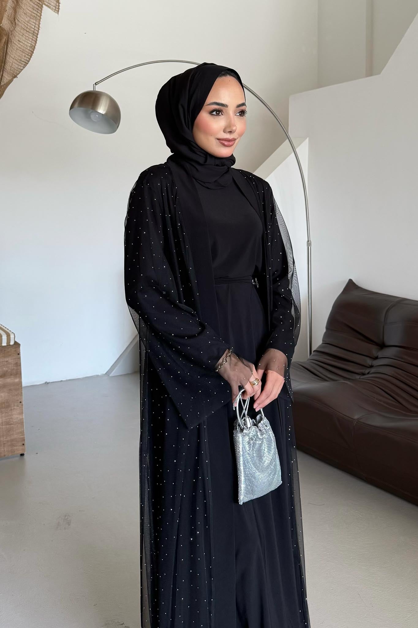 Zenith Taşlı Abaya - Resim 4