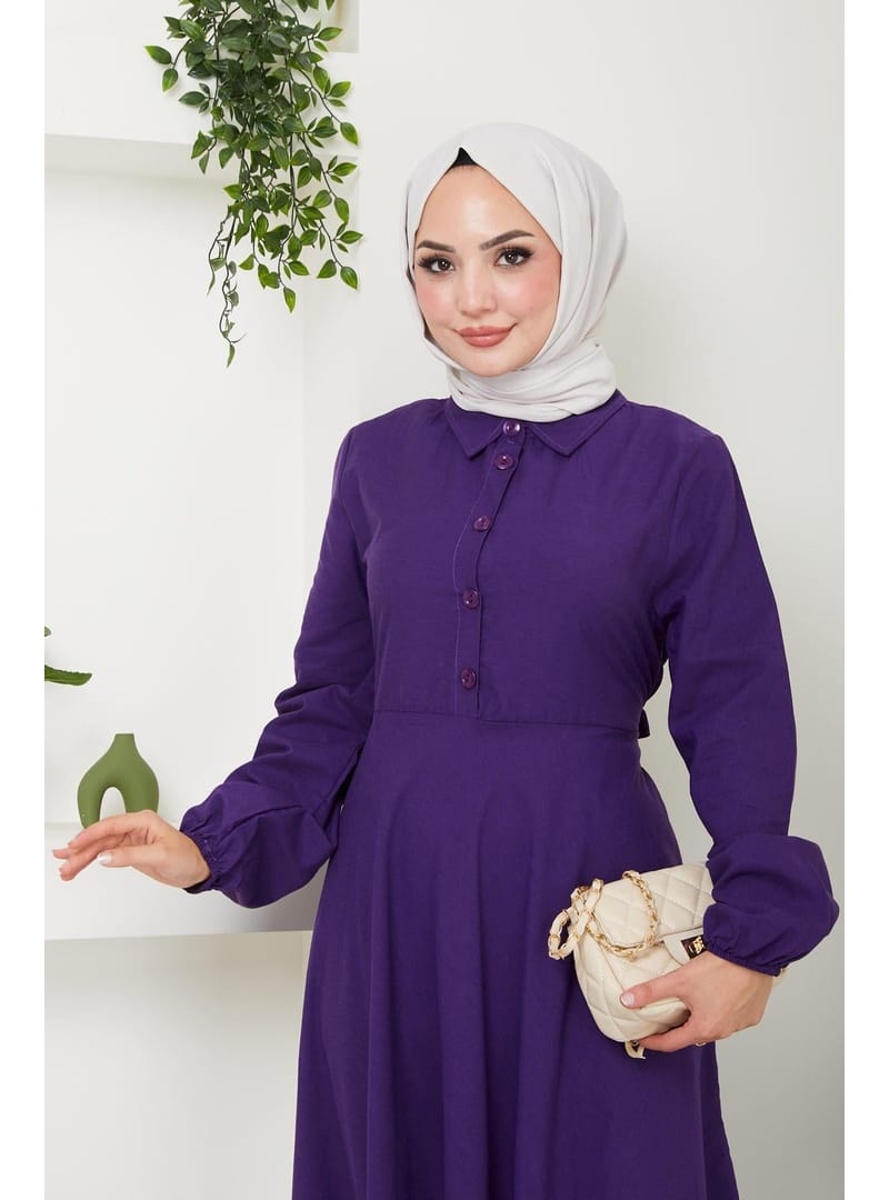 Kuşaklı Mevlana Elbise Mor HM2105 - Resim 2