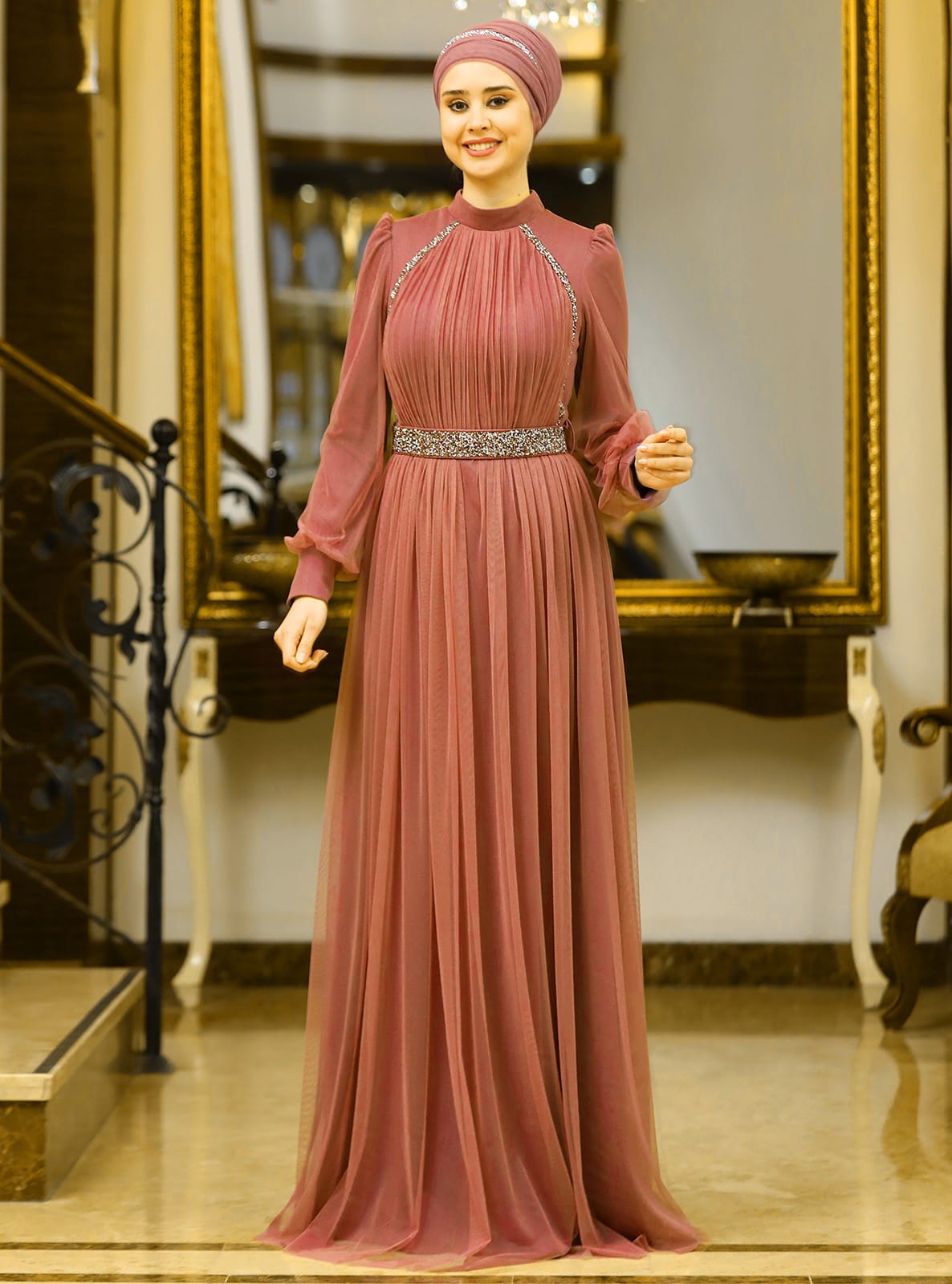 Abiye Elbise - Sogan kabugu - Azra Design - Resim 2