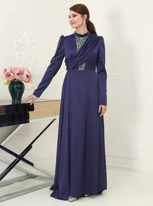 Abiye Elbise - Lacivert - Azra Design