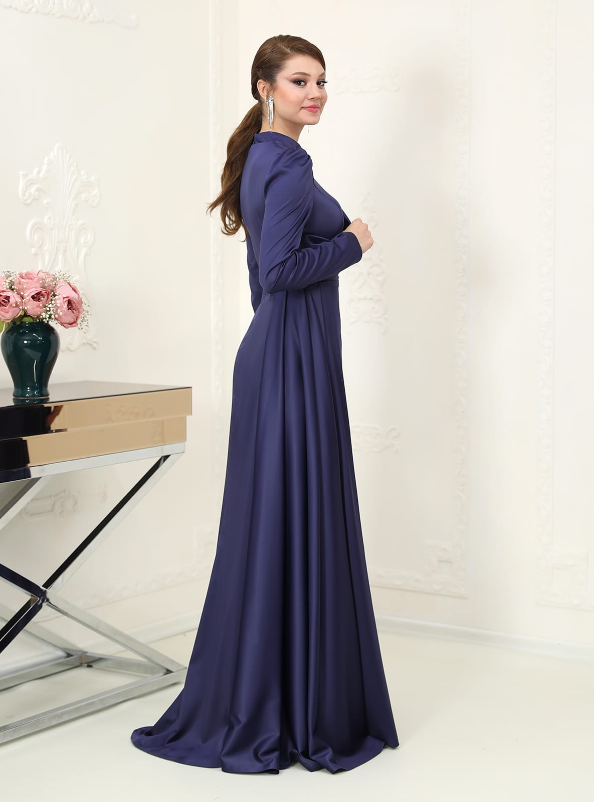 Abiye Elbise - Lacivert - Azra Design - Resim 2