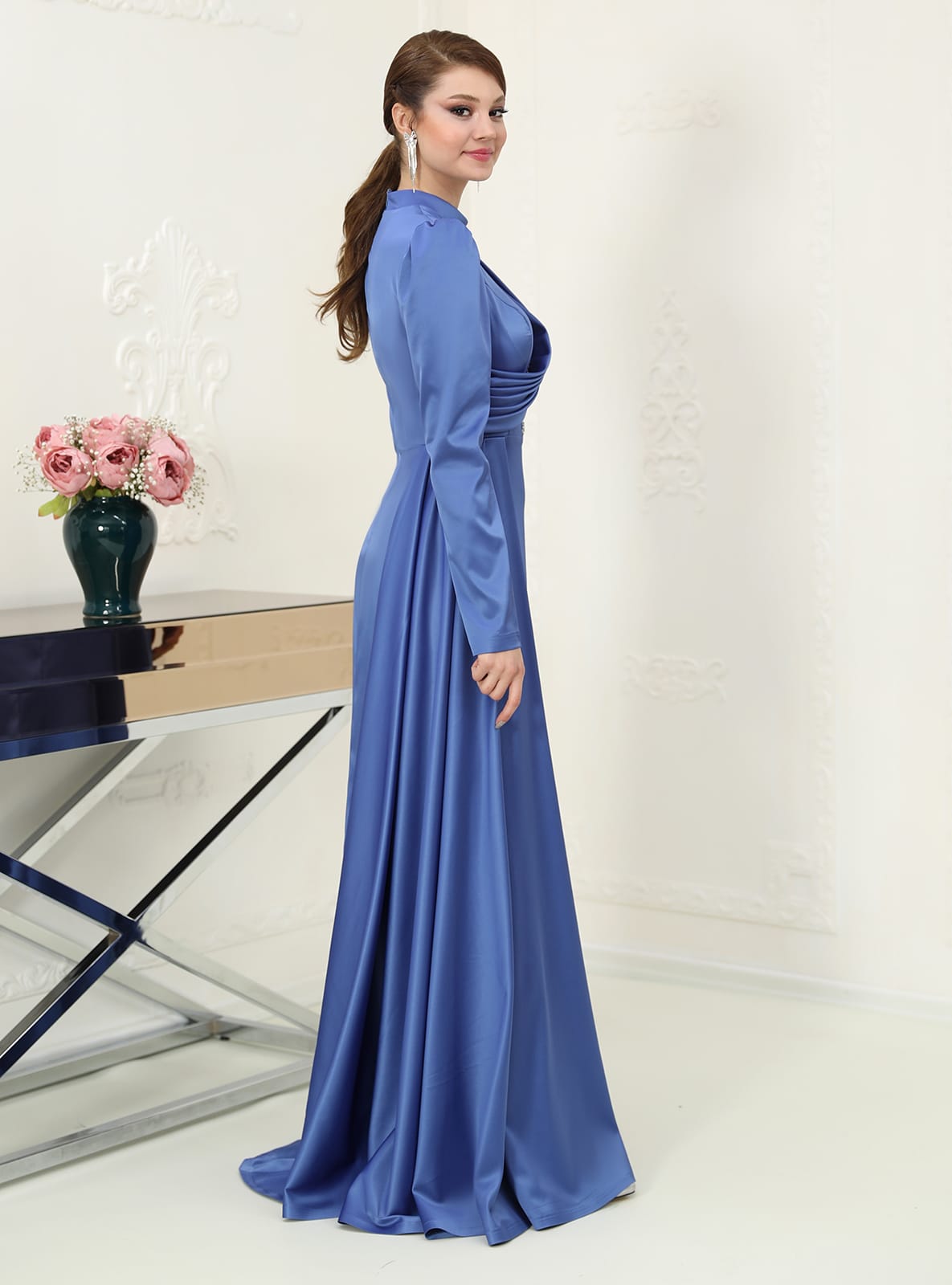 Abiye Elbise - Dark indigo - Azra Design - Resim 2