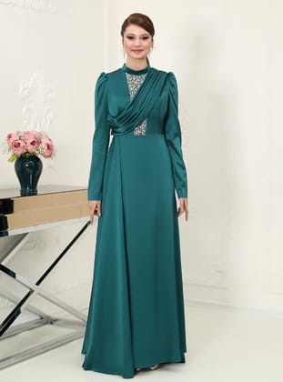 Abiye Elbise - Zumrut yesili - Azra Design
