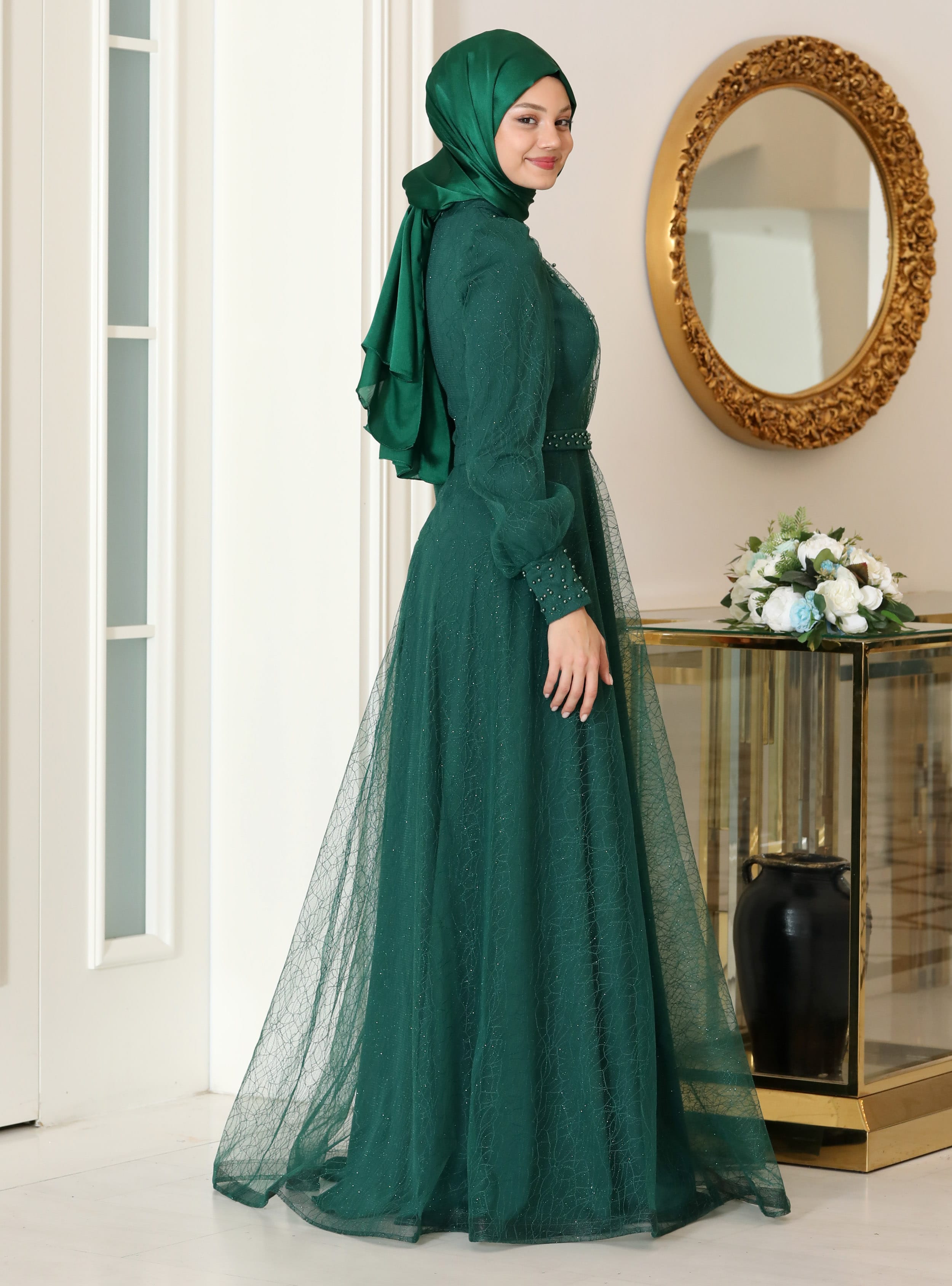 Peri Abiye- Zümrüt Yeşili - Azra Design - Resim 3