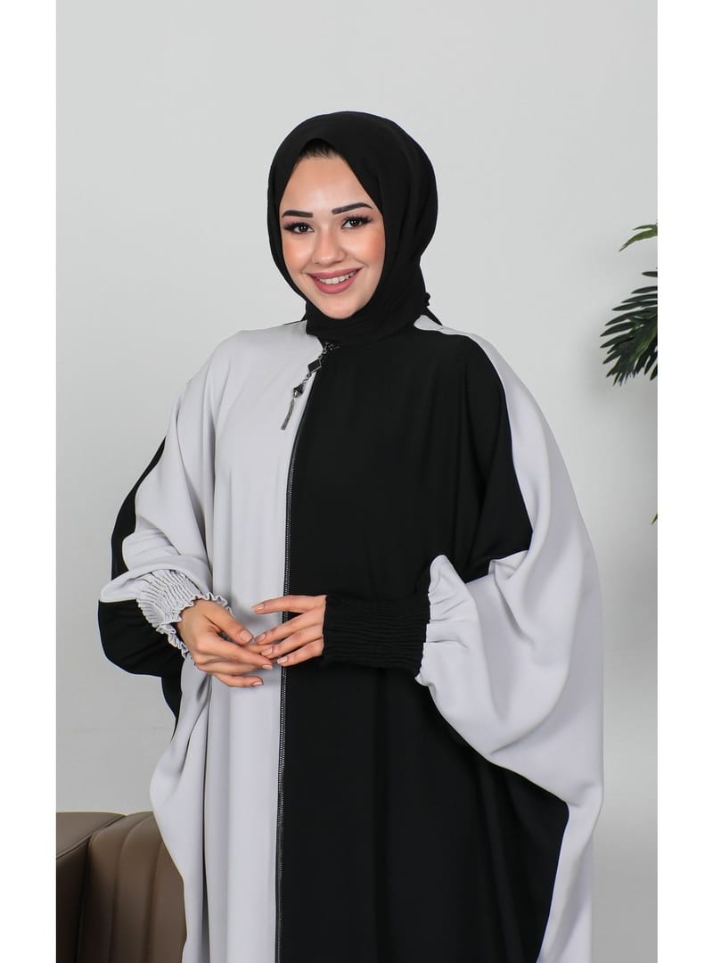 YARASA ABAYA &Beyaz Siyah - Resim 4